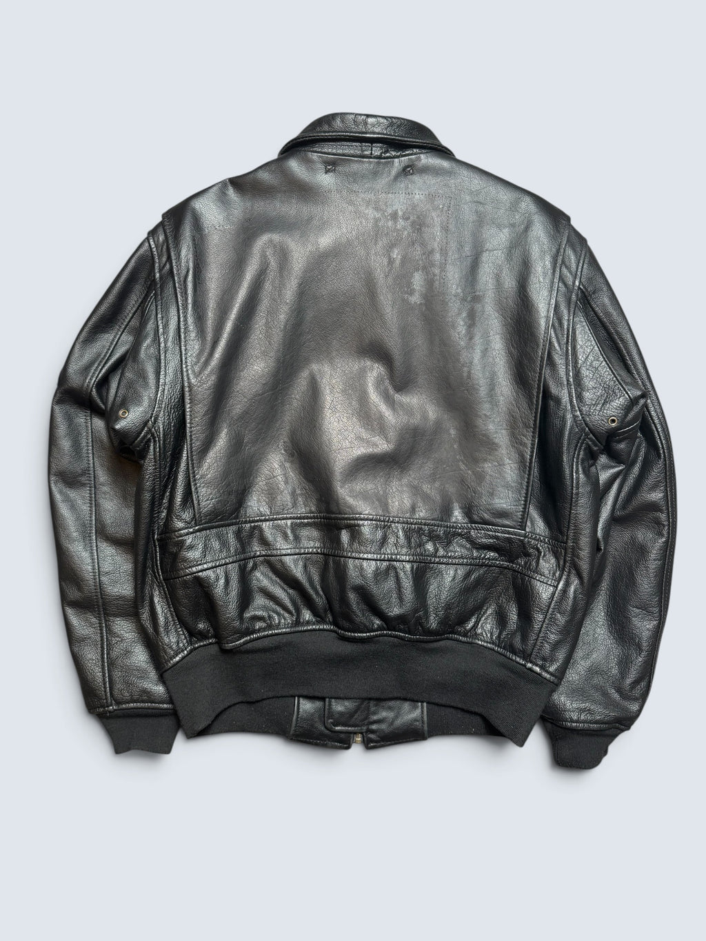Jacket cuir cowhide flight G-1 Avirex Fly Japan exclusive Top Gun usn full patch black - M/L