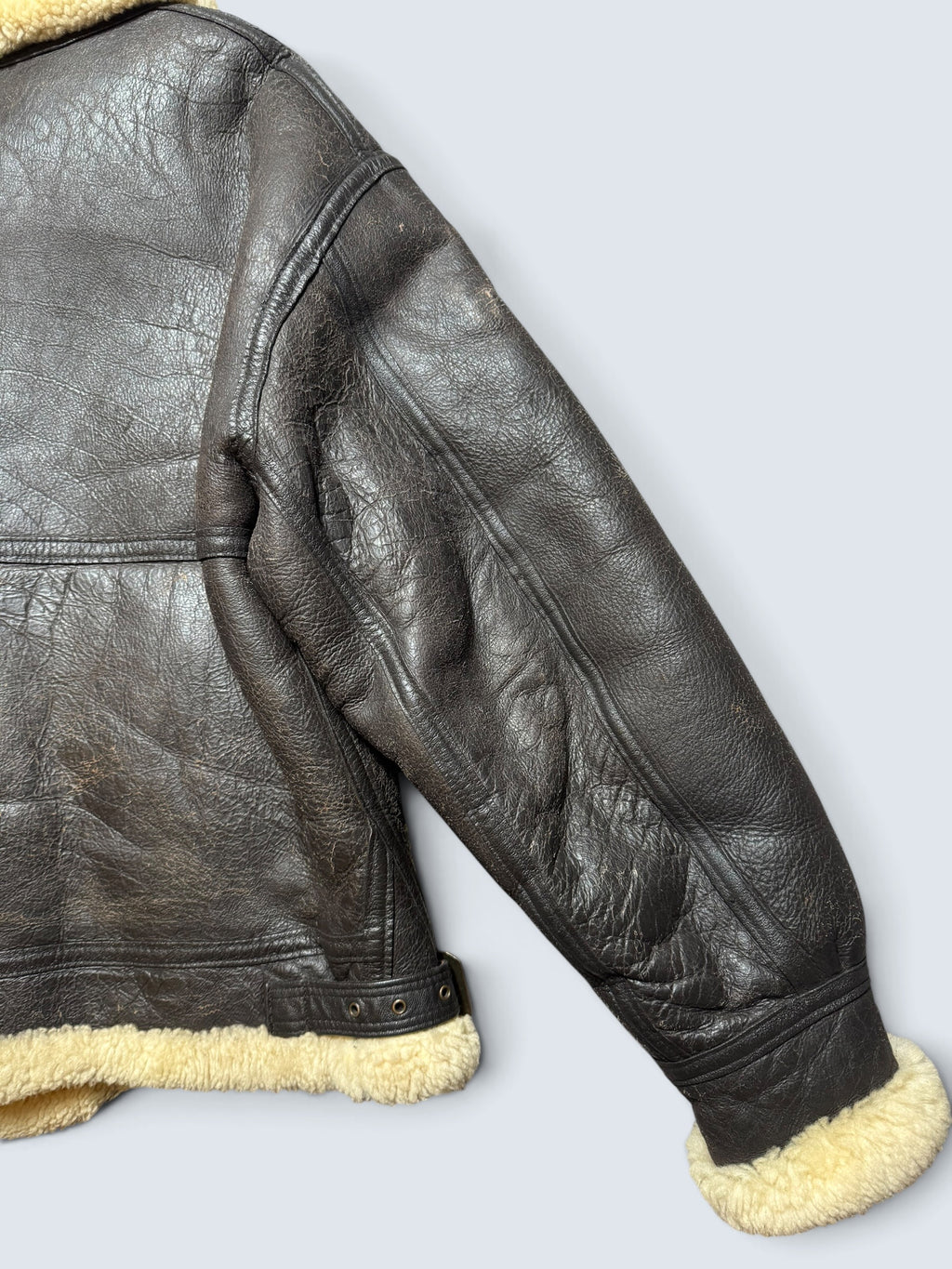 Jacket cuir flight shearling B-3 Avirex made in USA usaf black vintage 80’s - 38 (M/L)