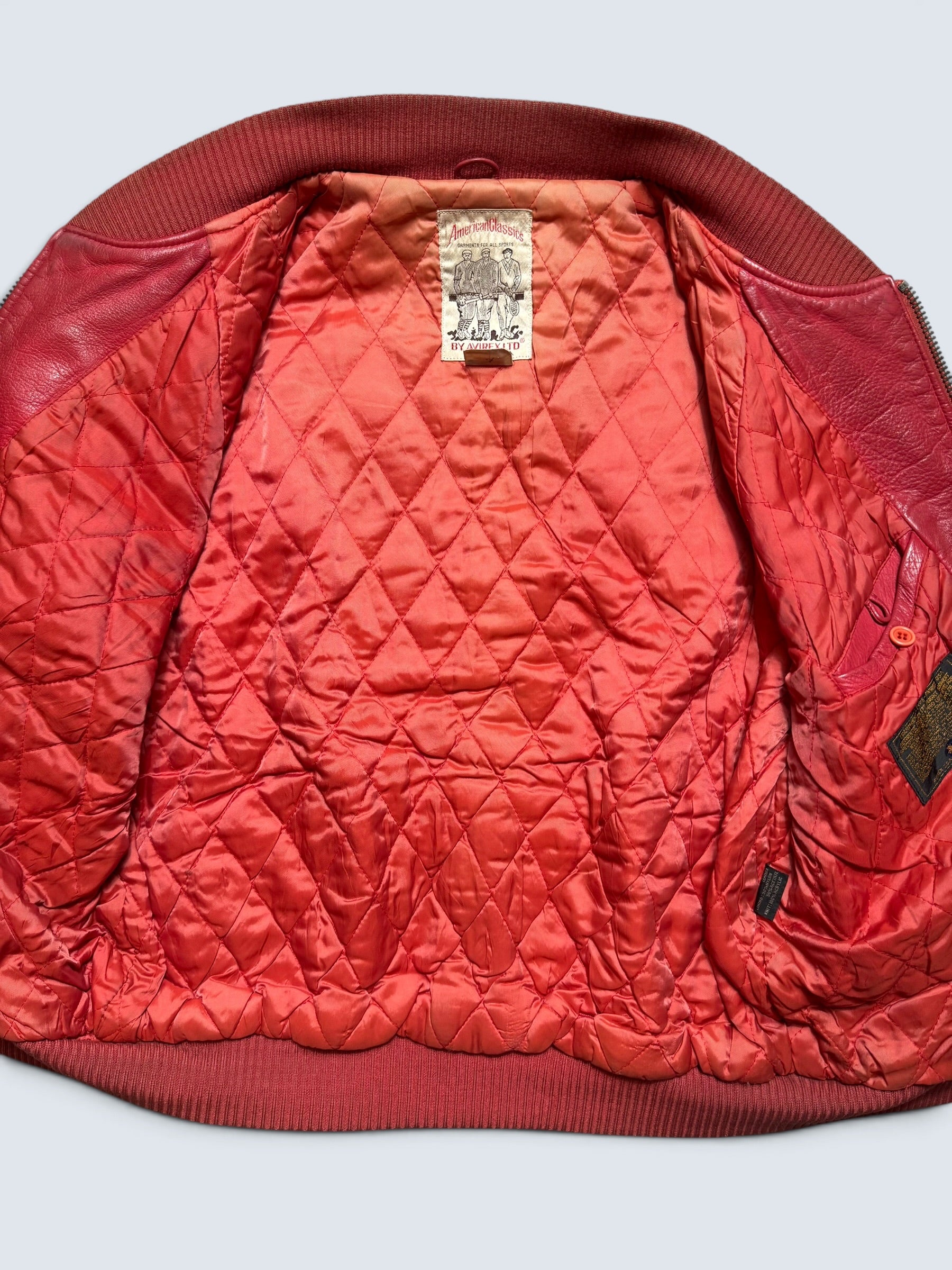 Jacket cuir varsity sport Avirex ltd Champions made in USA red vintage 90’s - XS/S