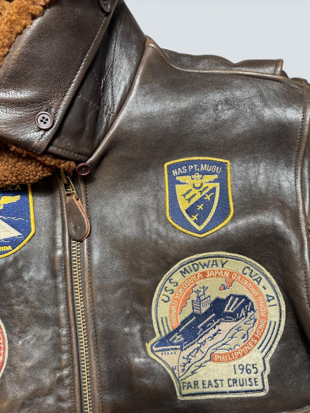 Jacket cuir lambskin flight G-1 Schott NYC Wings Of Gold Top Gun usn full patch black - L