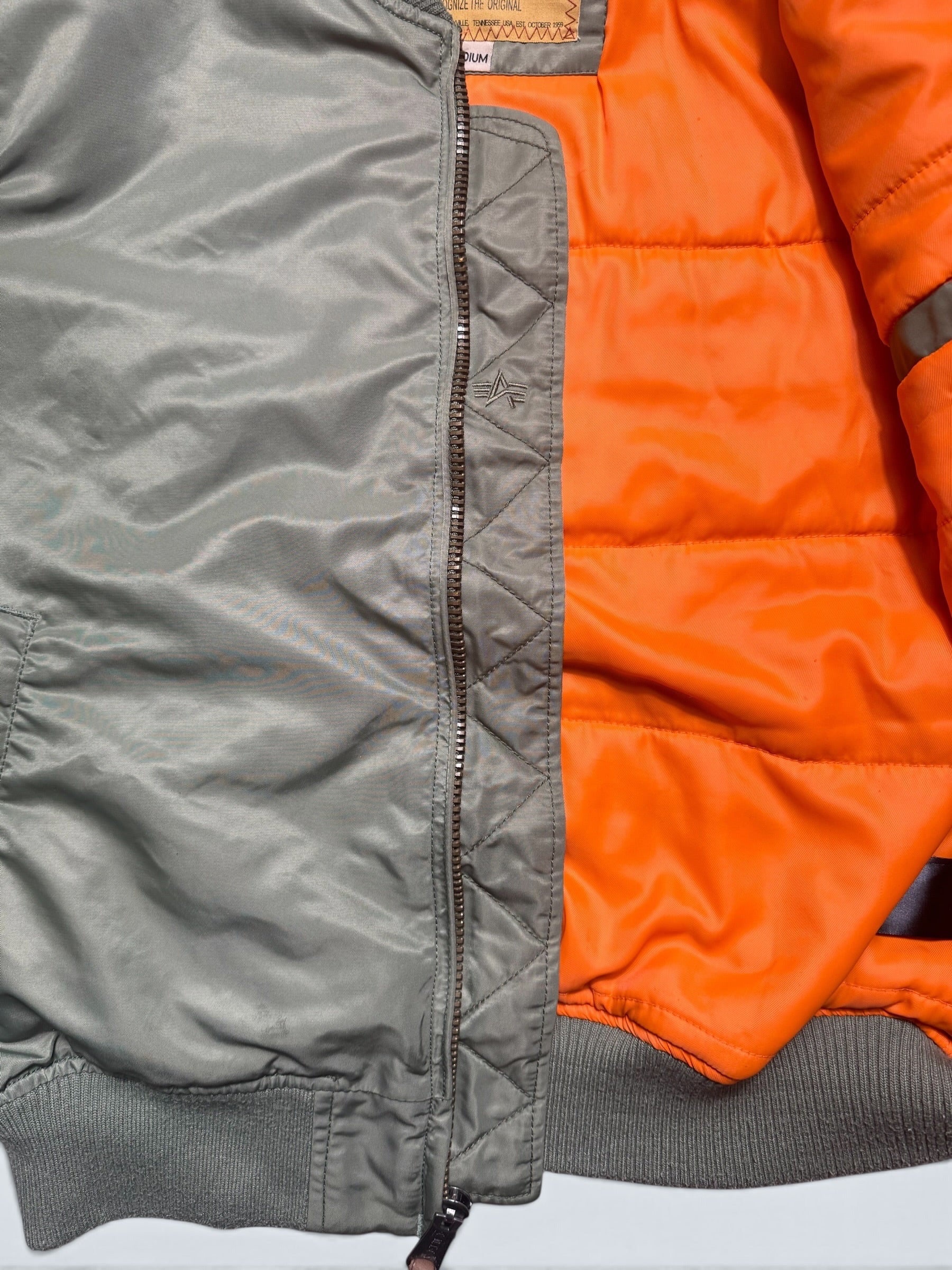 Jacket nylon bomber flight Ma-1 Alpha Industries usaf sage green - M