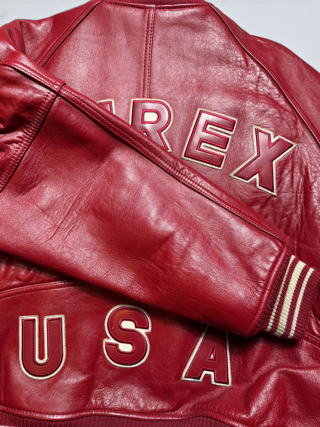 Jacket leather varsity sport Avirex ltd usa Japan exclusive red vintage 00’s - M