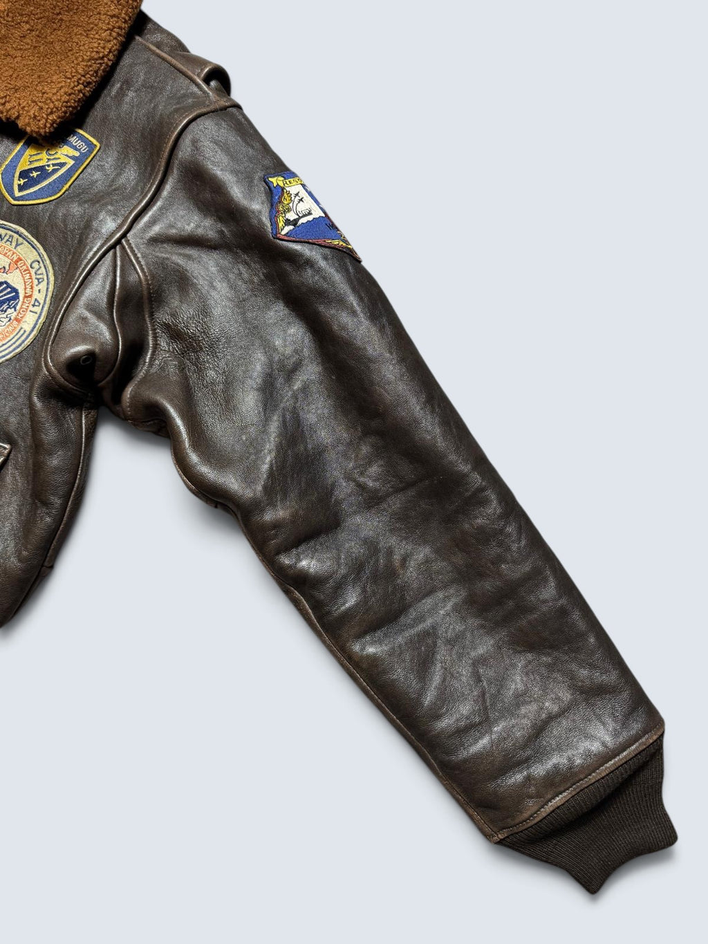 Jacket cuir lambskin flight G-1 Schott NYC Wings Of Gold Top Gun usn full patch black - L