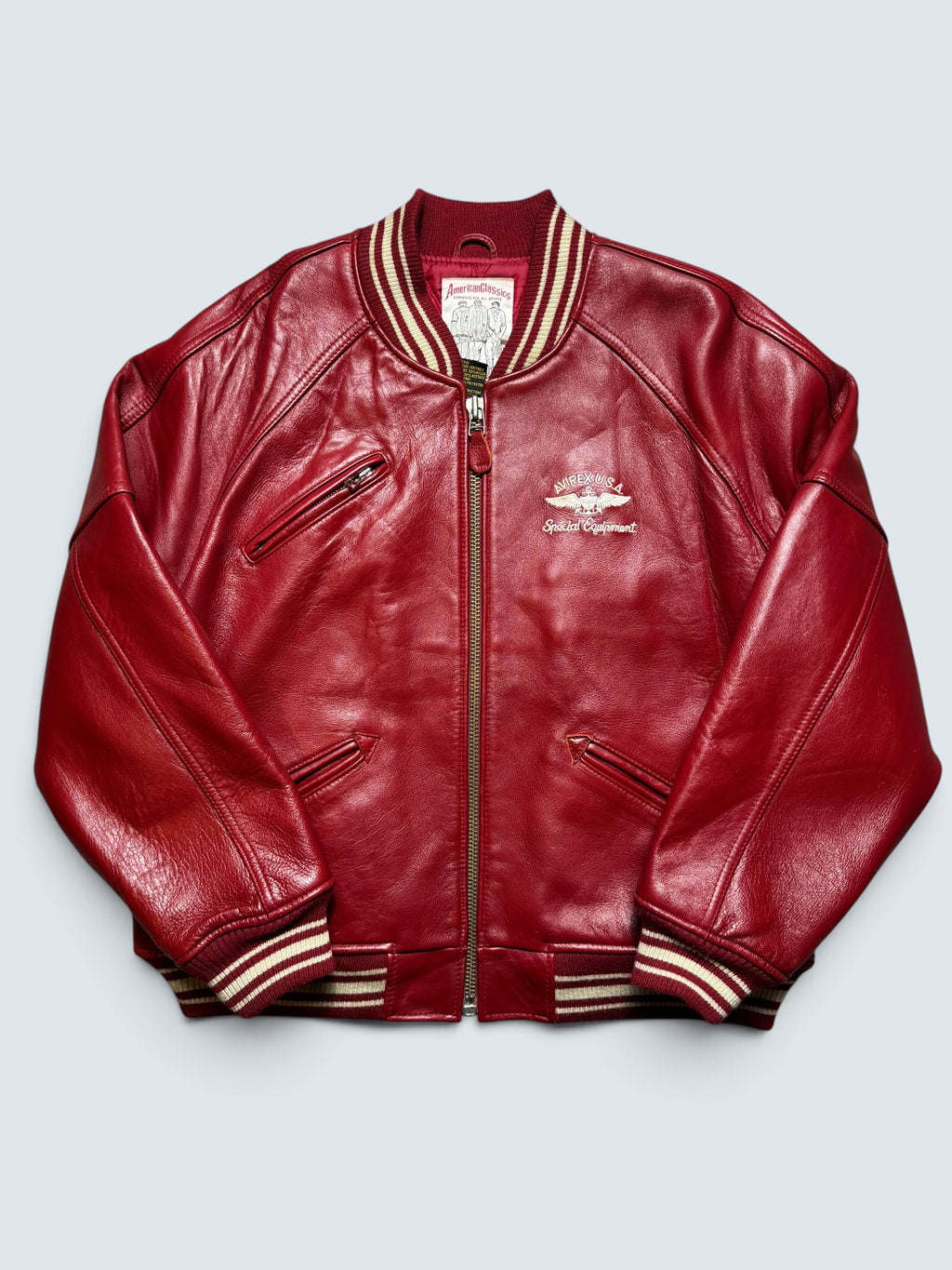 Jacket leather varsity sport Avirex ltd usa Japan exclusive red vintage 00’s - M