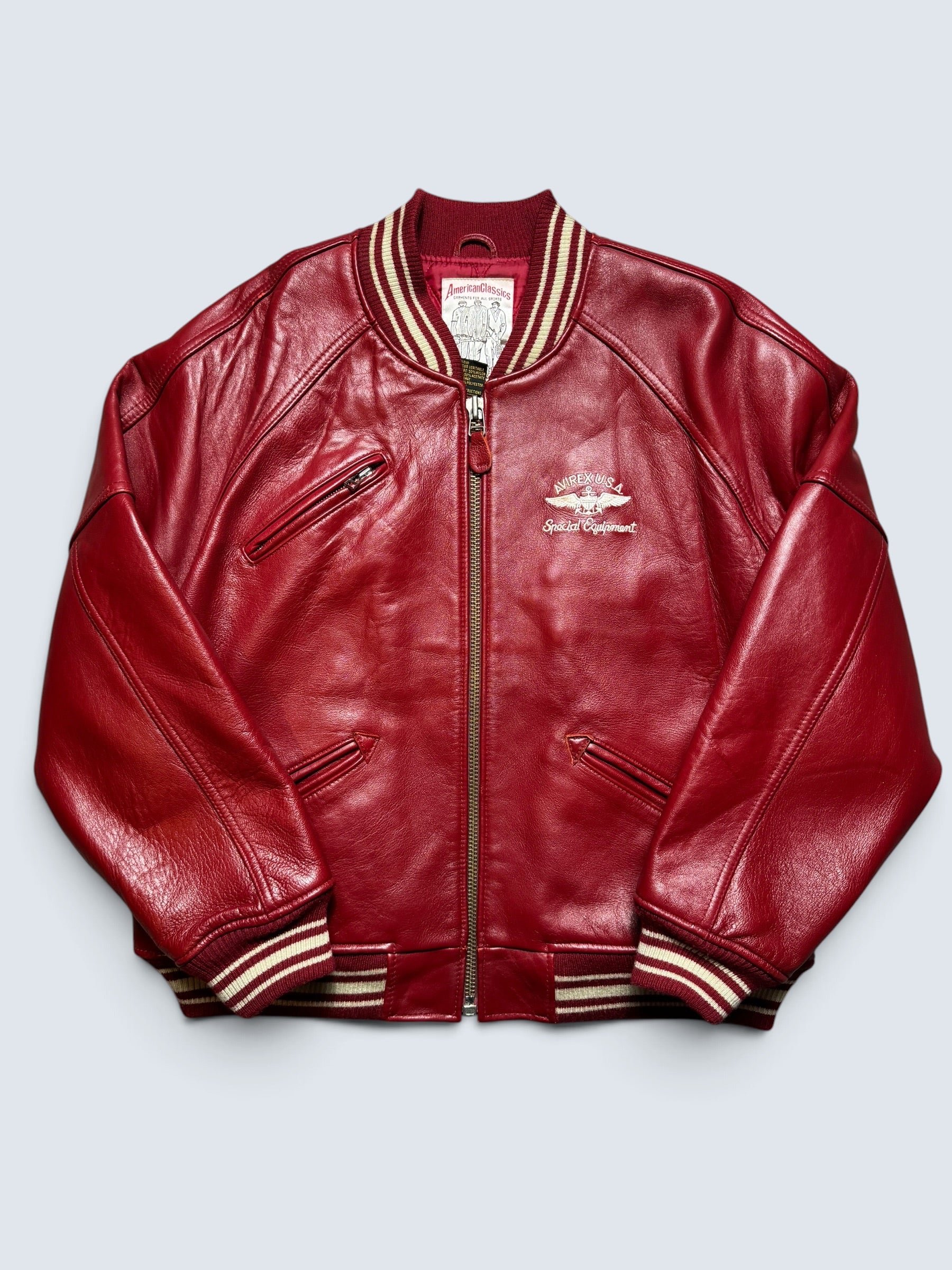 Jacket leather varsity sport Avirex ltd usa Japan exclusive red vintage 00’s - M