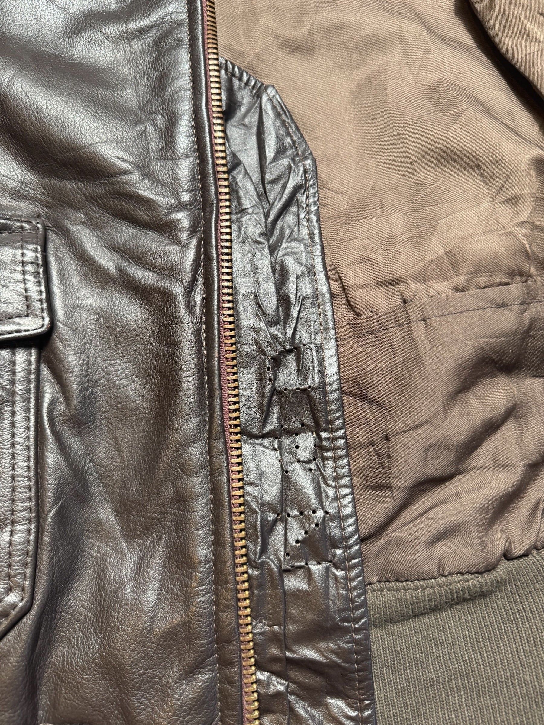 Jacket cuir cowhide flight G-1 Avirex LTD made in USA usn black 70’s - 42 (L)