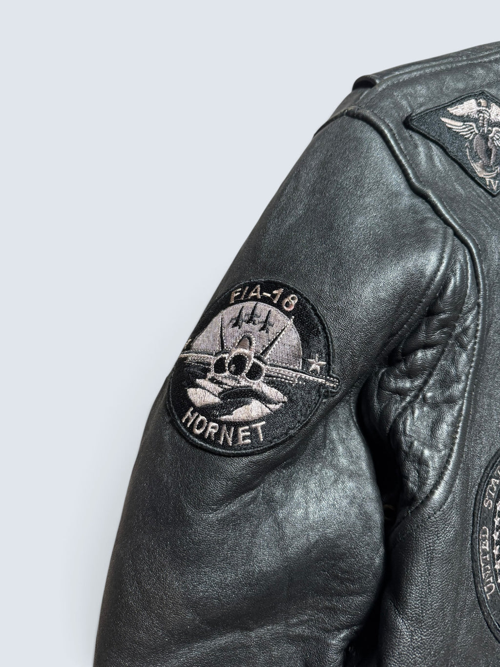 Jacket cuir cowhide flight pilot Schott NYC G-1 usn wings of gold full patch black 00's - M