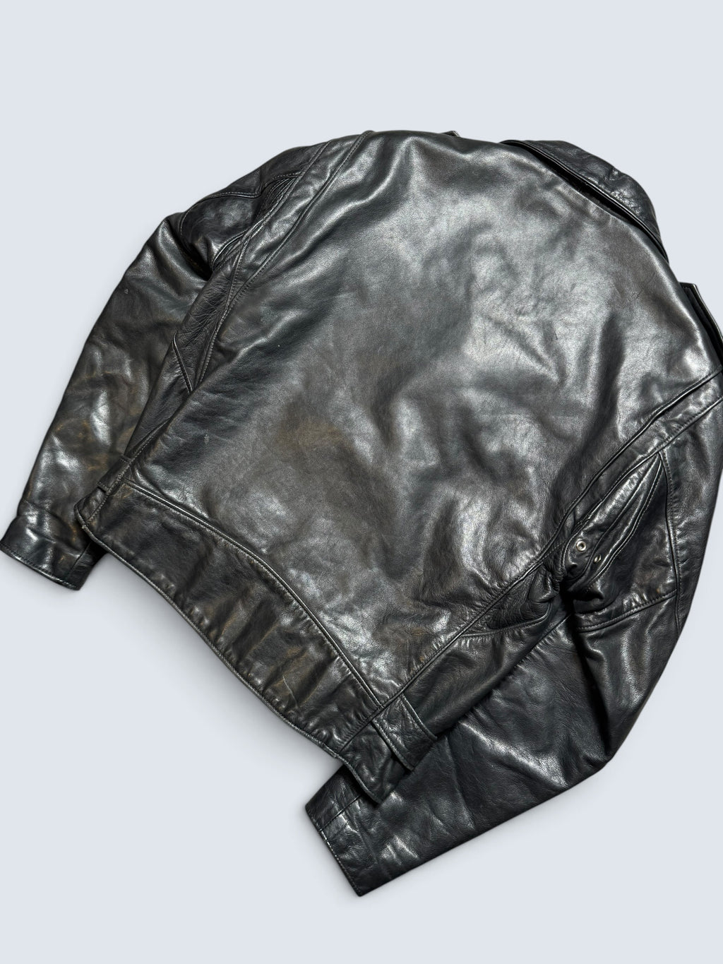 Jacket cuir biker motorcycle Perfecto Golden Bear made in USA black 80’s - 40 (M)