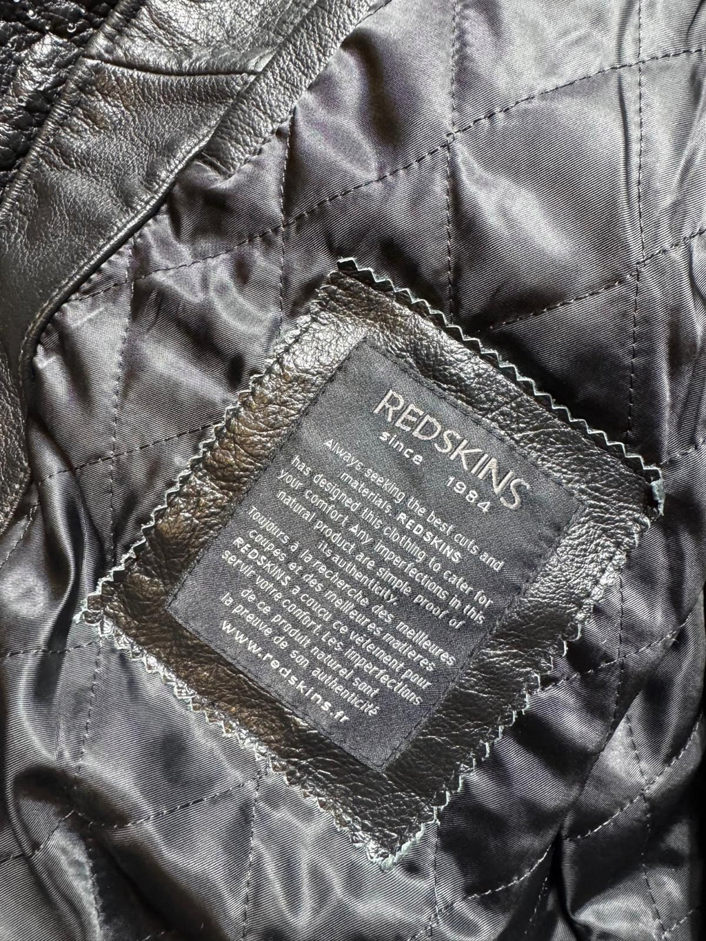 Jacket cuir bomber flight pilot Redskins A-2 full patch black vintage 00’s - M