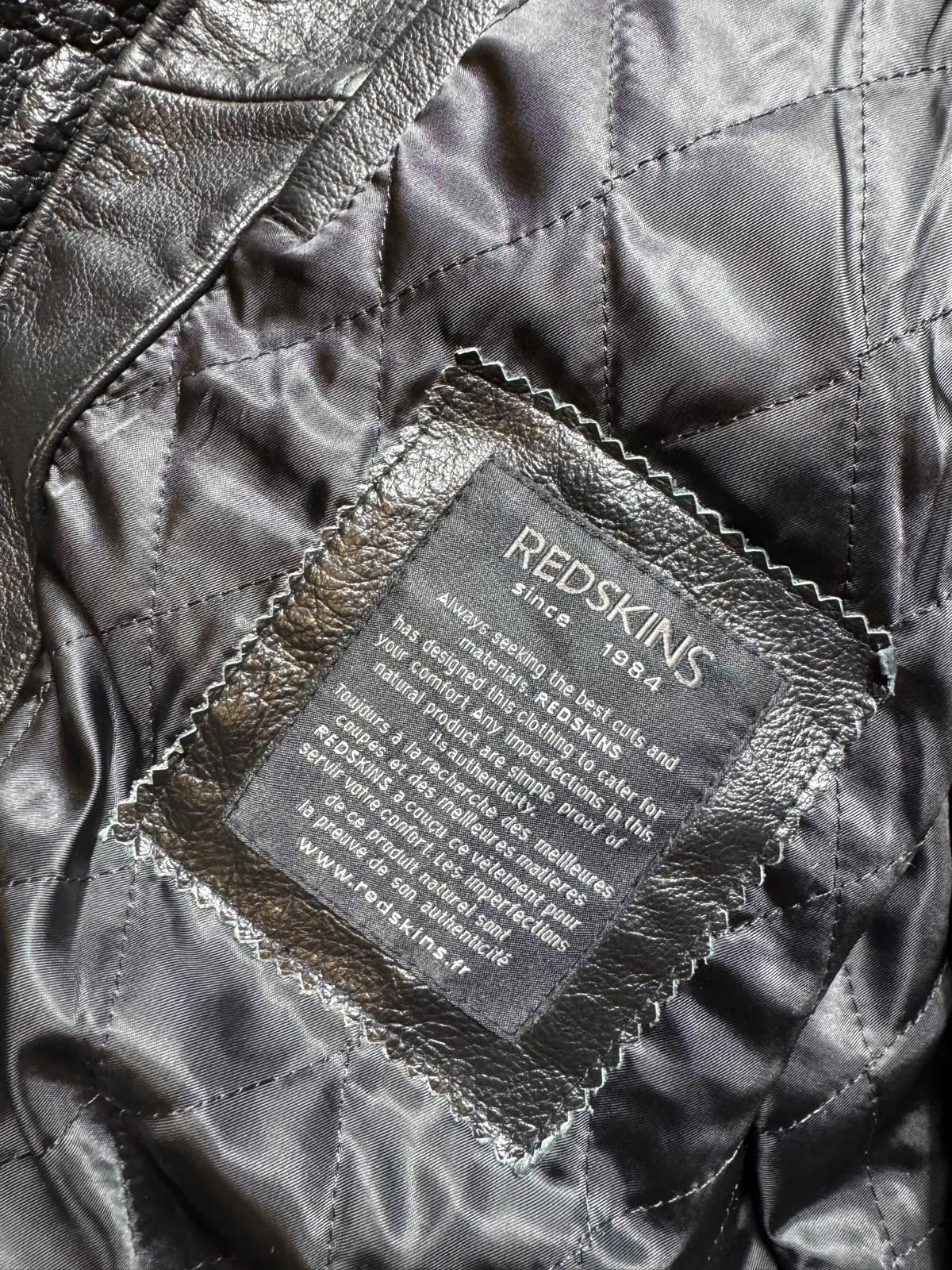 Jacket cuir bomber flight pilot Redskins A-2 full patch black vintage 00’s - M