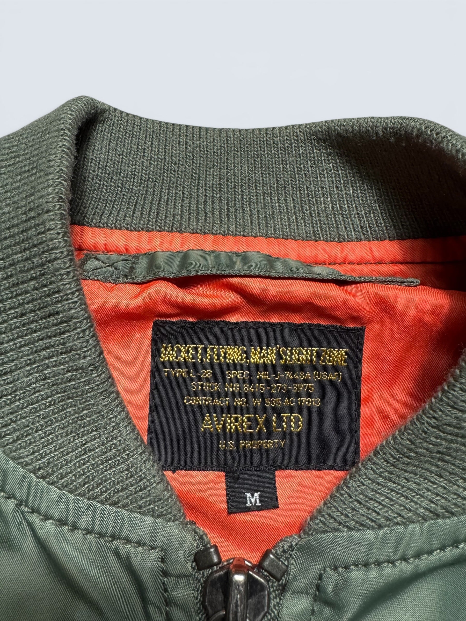 Jacket bomber flight L-2b Avirex ltd top gun usaf full patch kaki vintage 00’s - M