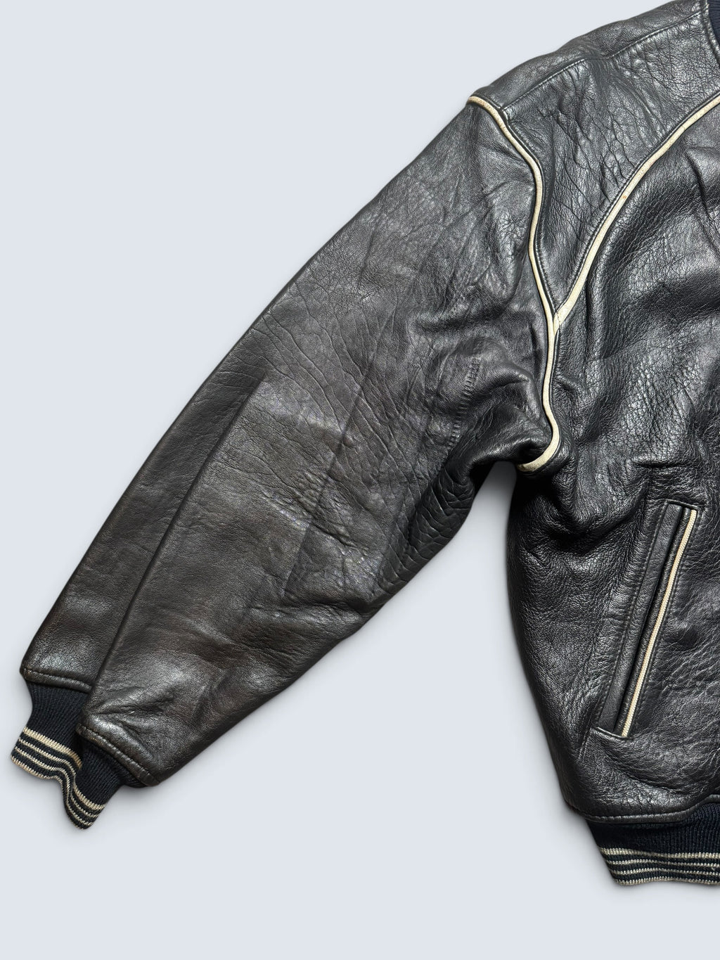 Jacket cuir varsity sport Avirex the last frontier co champs MSL black 80’s - M/L