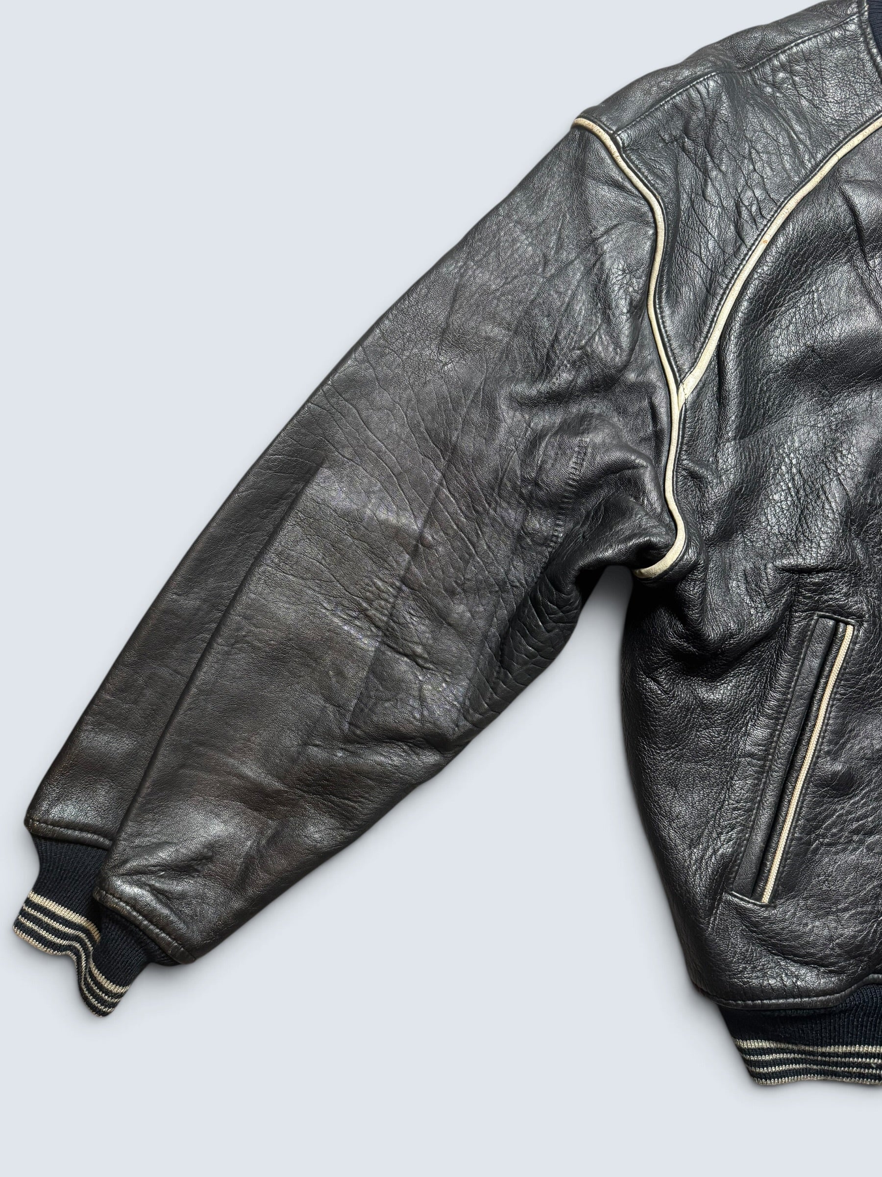 Jacket cuir varsity sport Avirex the last frontier co champs MSL black 80’s - M/L