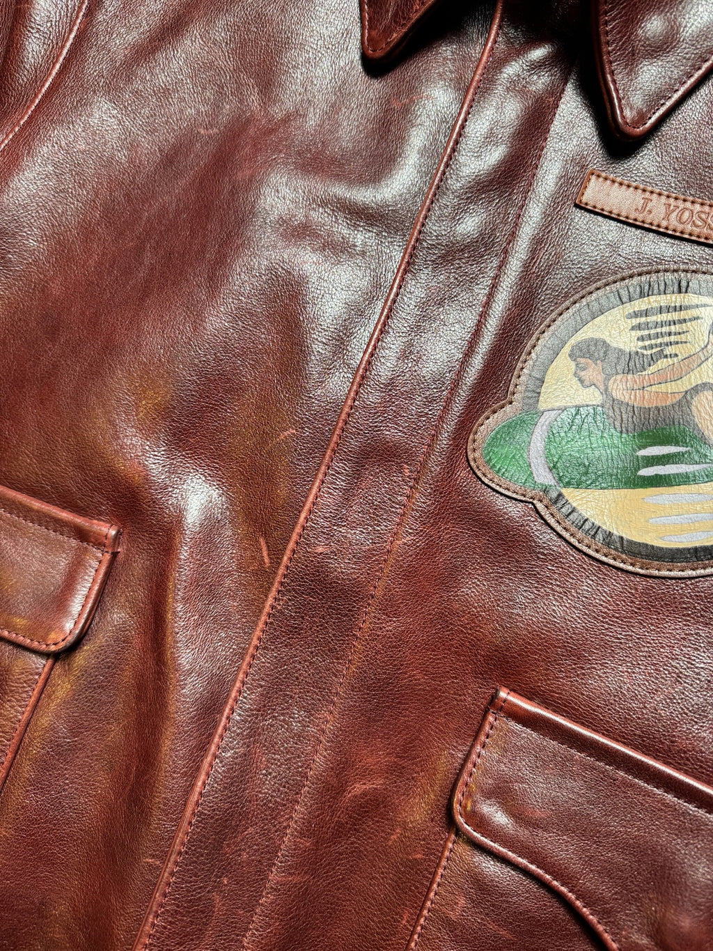Jacket cuir cowhide bomber flight A-2 Cidu Leathers Clo. patch Catch-22 usaf brown - 40 (S/M)