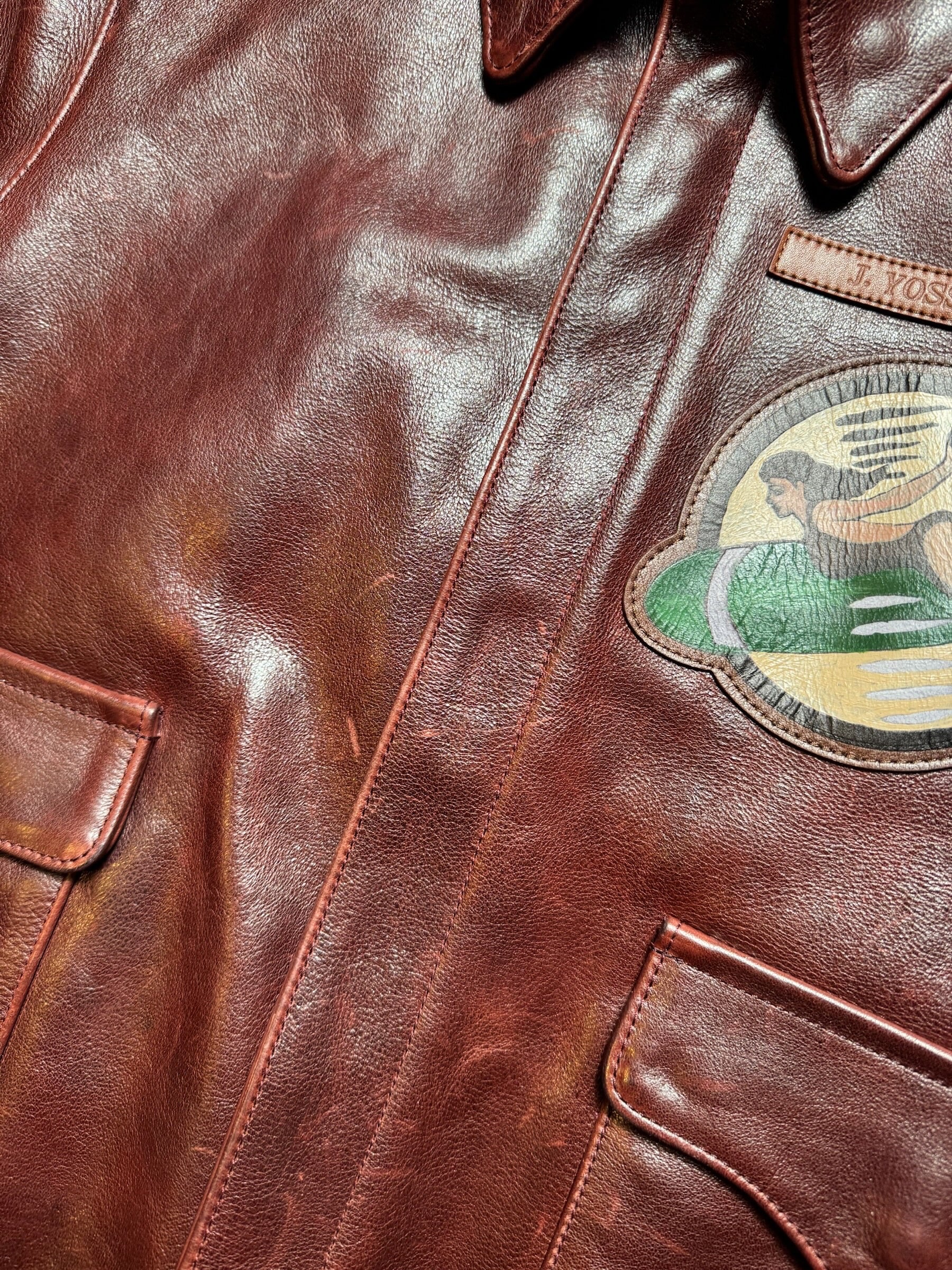 Jacket cuir cowhide bomber flight A-2 Cidu Leathers Clo. patch Catch-22 usaf brown - 40 (S/M)