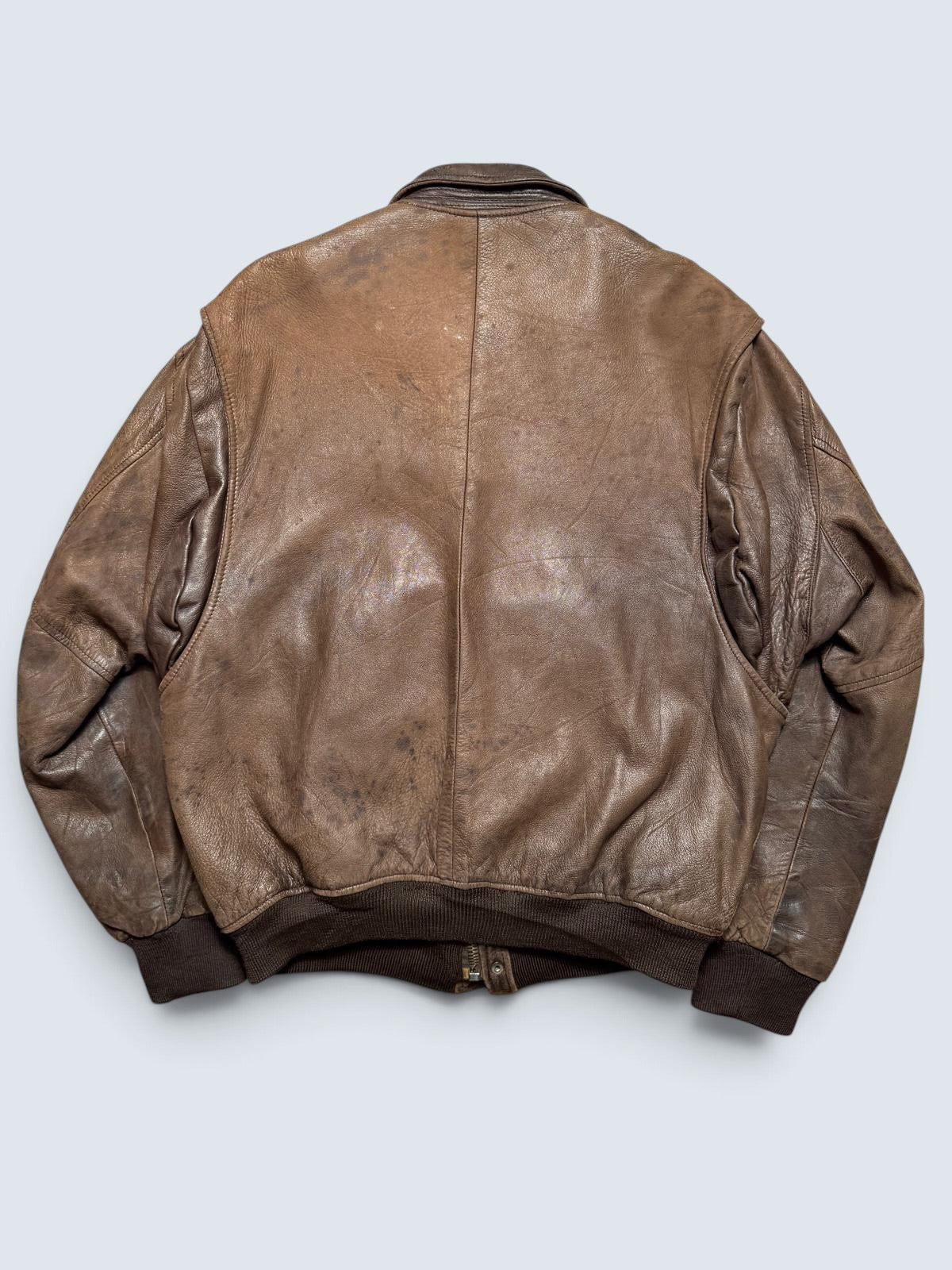 Jacket cuir flight pilot Charles Devilliers G-2 made in France brown vintage 80’s - L
