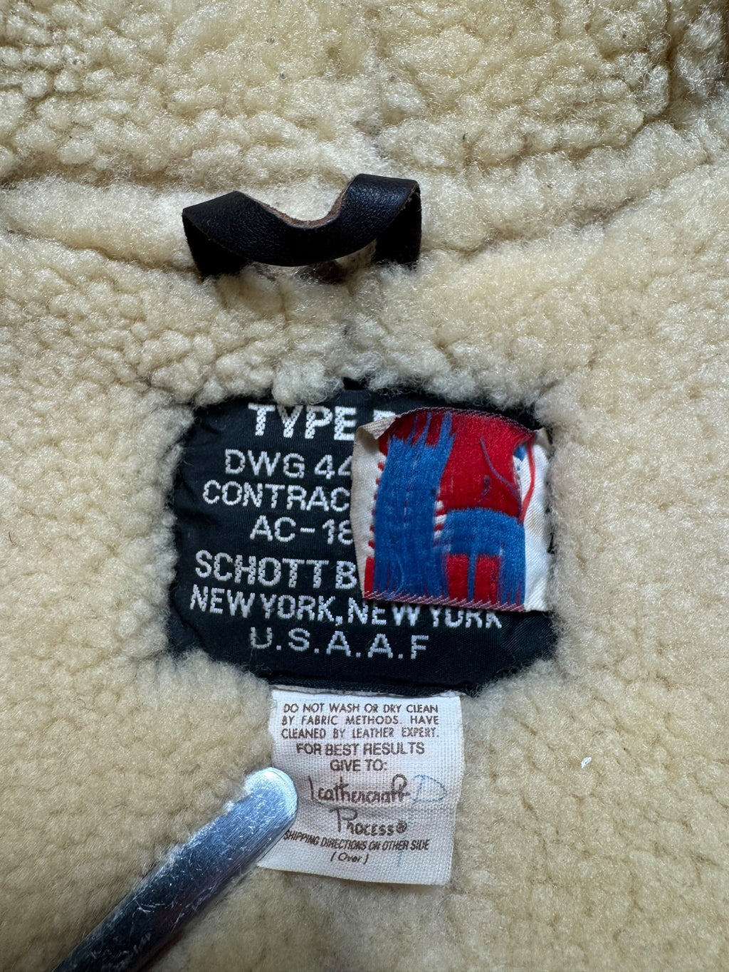 Jacket cuir flight shearling B-3 Schott made in USA usaf brown vintage 80’s - 38 (M)