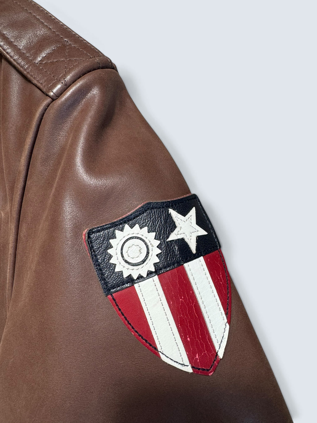 Jacket cuir cowhide flight A-2 Avirex LTD usaf flying tigers full patch brown - 38 (S/M)