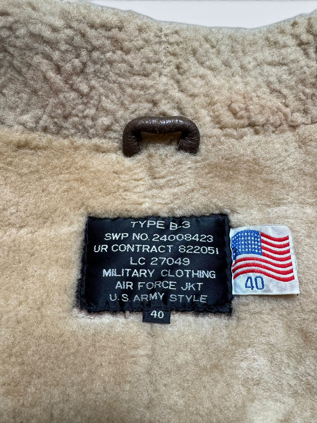 Jacket cuir bomber flight shearling aviator B-3 usaf brown vintage 80’s - L