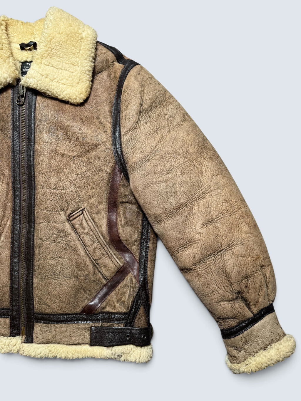 Jacket cuir flight shearling B-3 Schott made in USA usaf brown vintage 80’s - 38 (M)