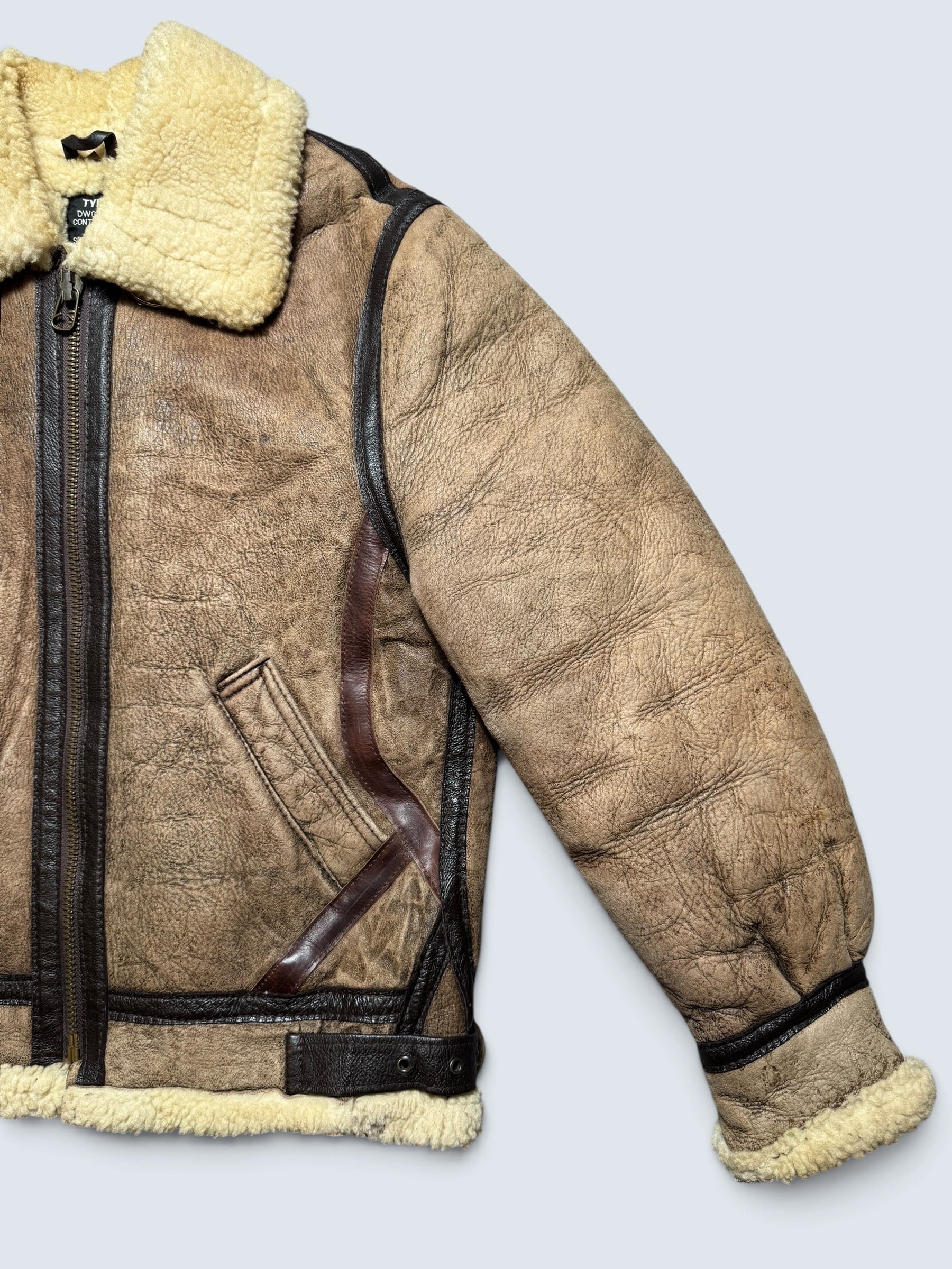 Jacket cuir flight shearling B-3 Schott made in USA usaf brown vintage 80’s - 38 (M)