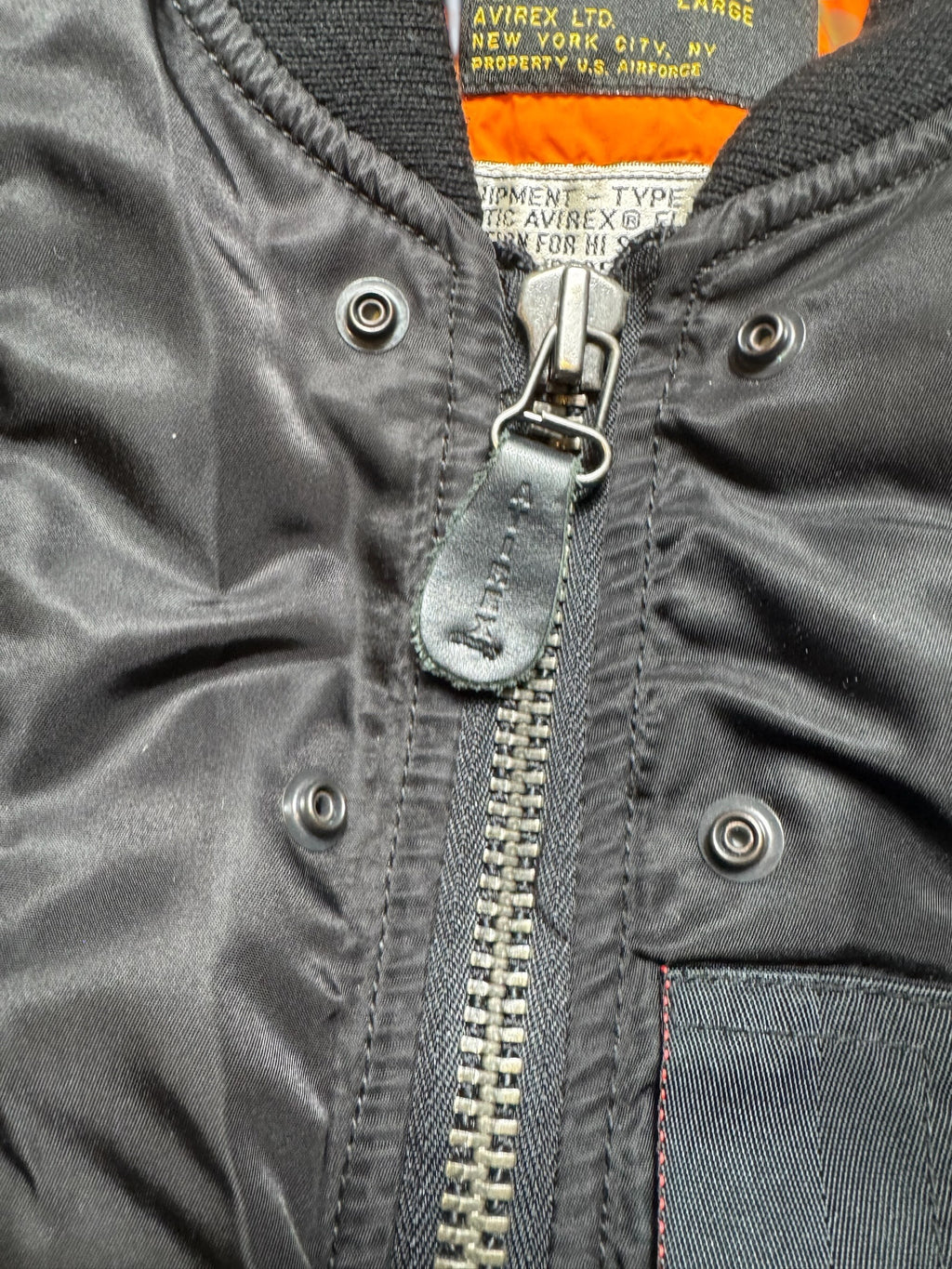 Jacket fly usaf intermediate ma-1 technical zip Hangar 75 Avirex ltd black vintage 00's - M/L