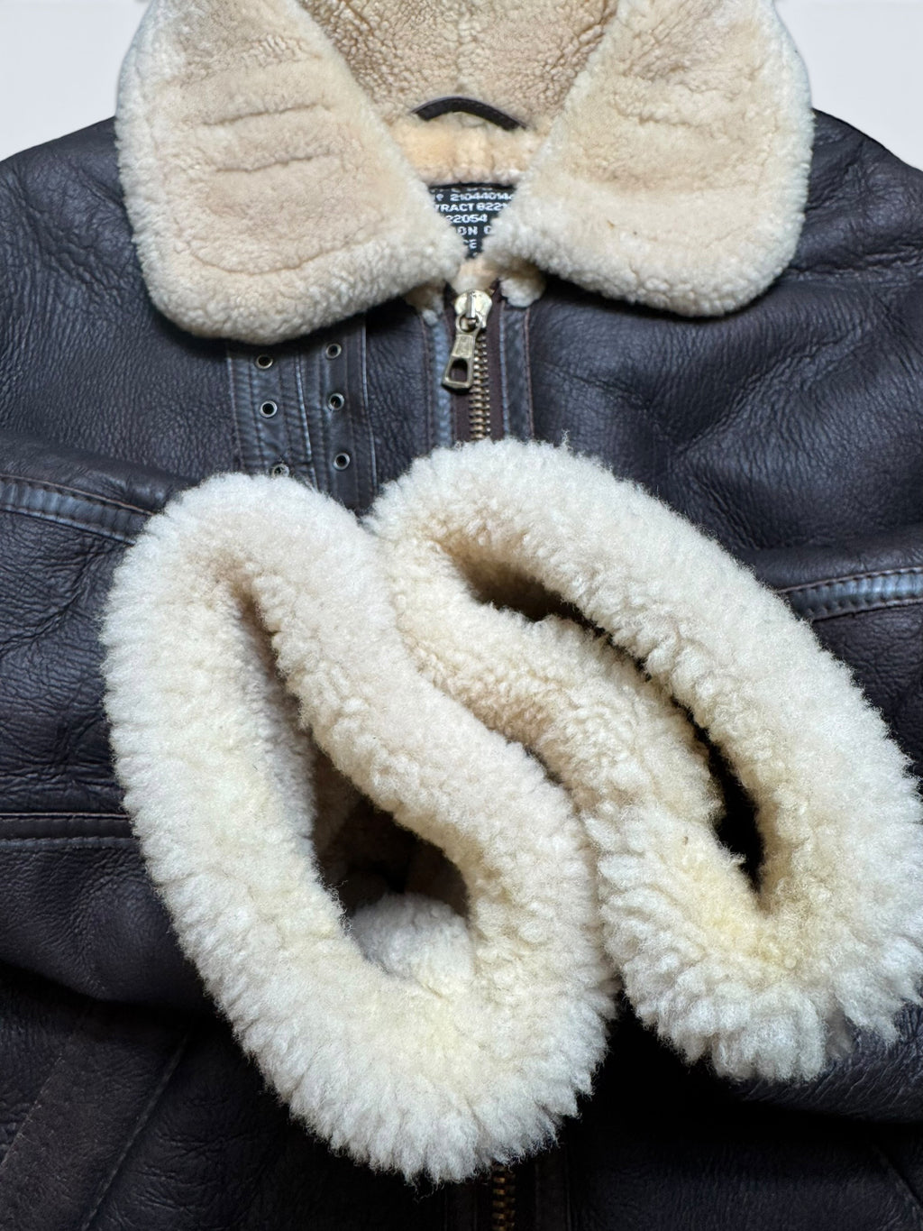 Jacket cuir bomber flight shearling B-3 Aviation Co usaf brown vintage 90’s - M/L