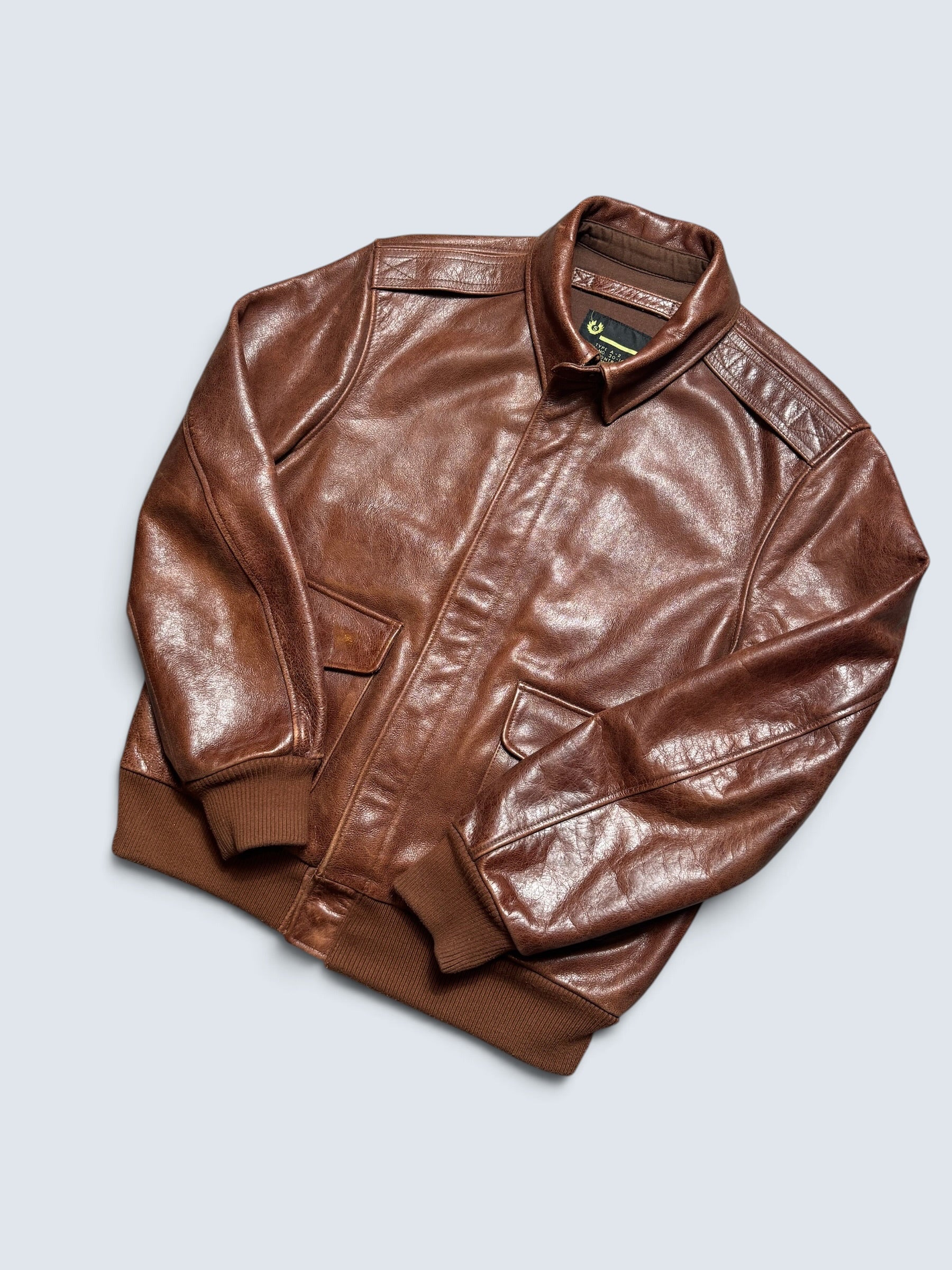 Jacket cuir cowhide bomber flight A-2 Willis & Geiger usaf brown 00's - L/XL
