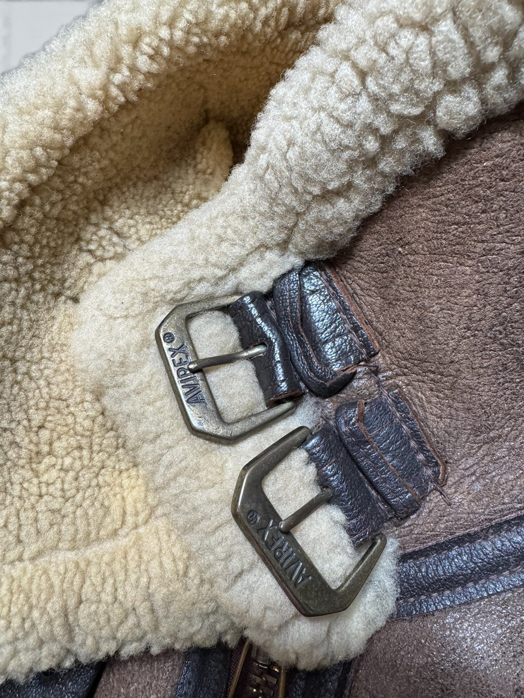 Jacket cuir flight shearling B-3 Avirex made in USA usaf brown vintage 80’s - 38 (M)