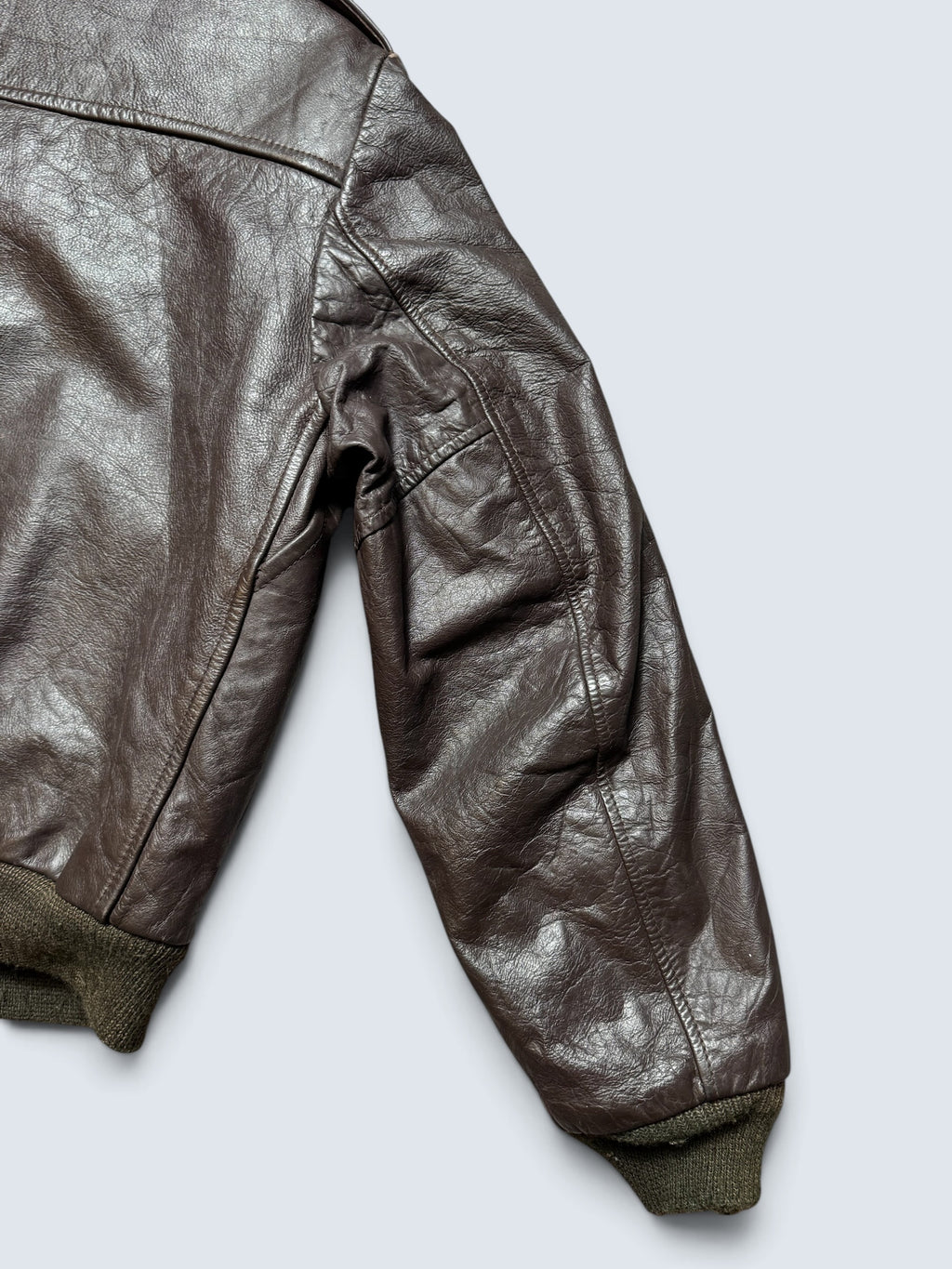 Jacket cuir cowhide flight bomber The Leather Shop Sears made in USA brown 70’s - 40 (M)