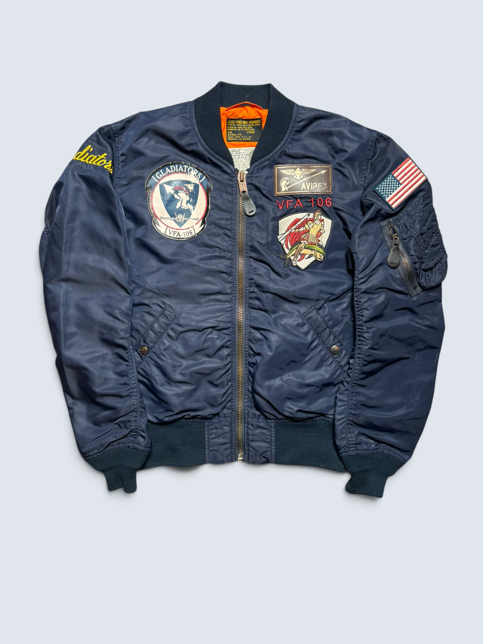 Jacket bomber flight ma-1 Avirex LTD vfa-106 gladiators full patch navy vintage 00’s - M
