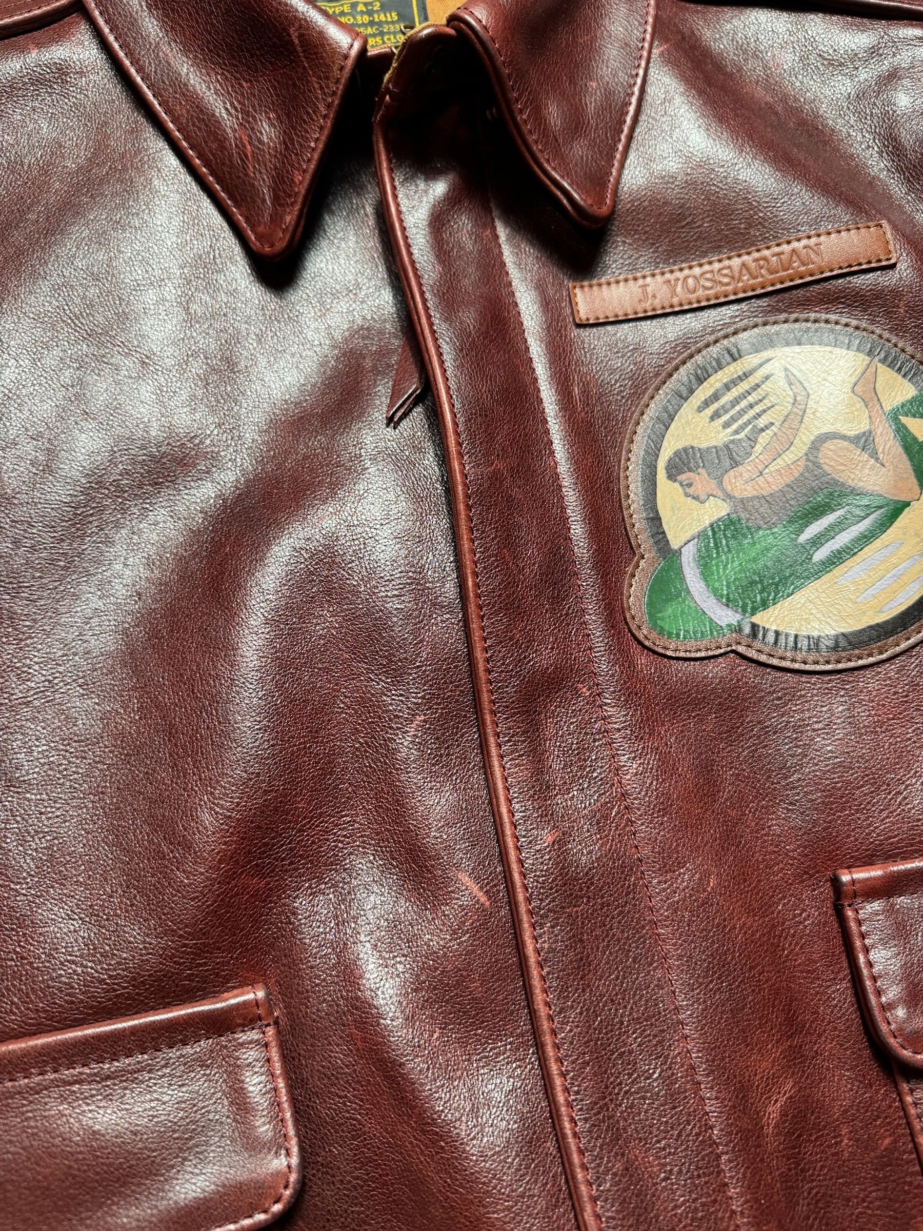 Jacket cuir cowhide bomber flight A-2 Cidu Leathers Clo. patch Catch-22 usaf brown - 40 (S/M)