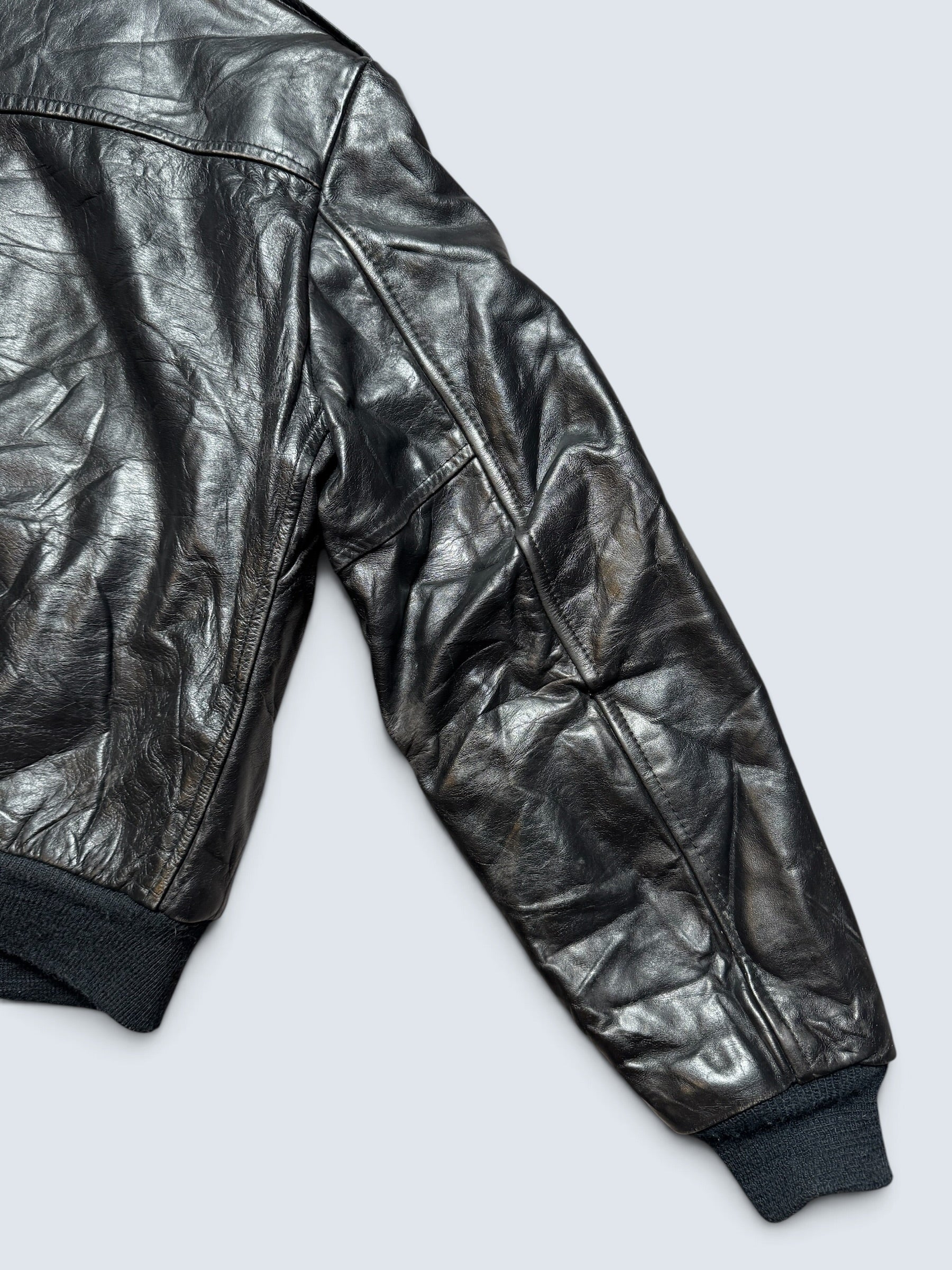 Jacket cuir cowhide flight bomber Cooper made in USA black 70’s - 40 (M)