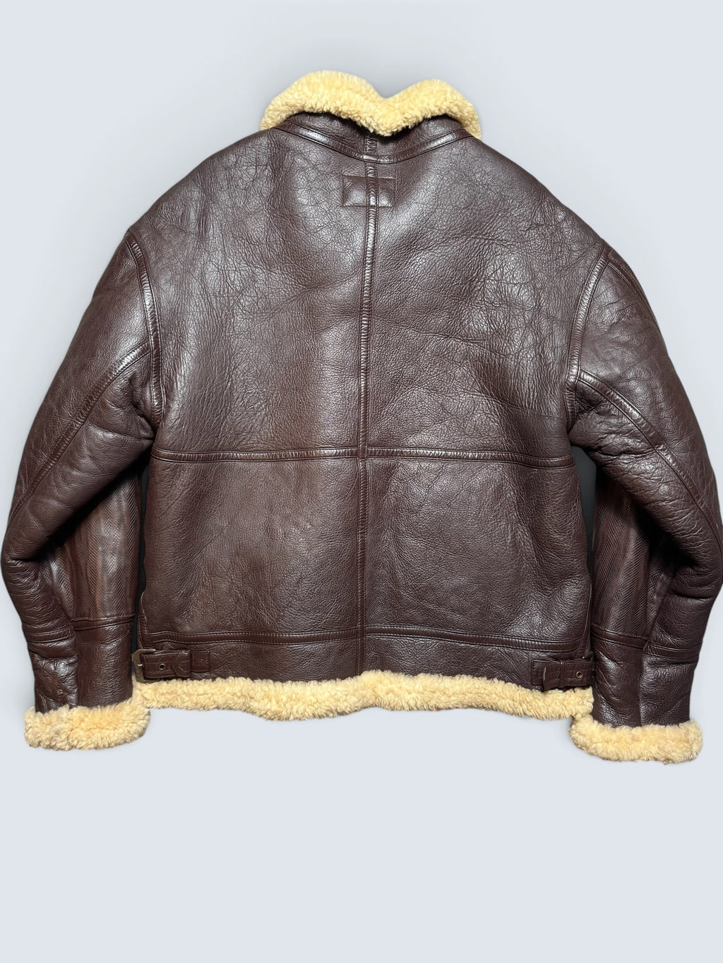 Jacket cuir bomber flight B-3 Avirex usaf brown vintage 90's - XL