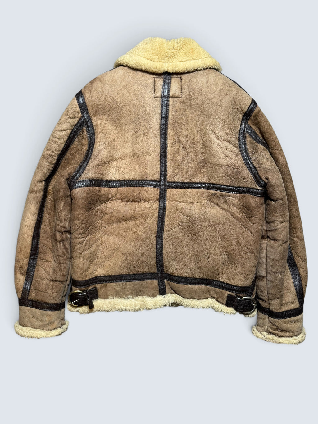 Jacket cuir flight shearling B-3 Schott made in USA usaf brown vintage 80’s - 38 (M)