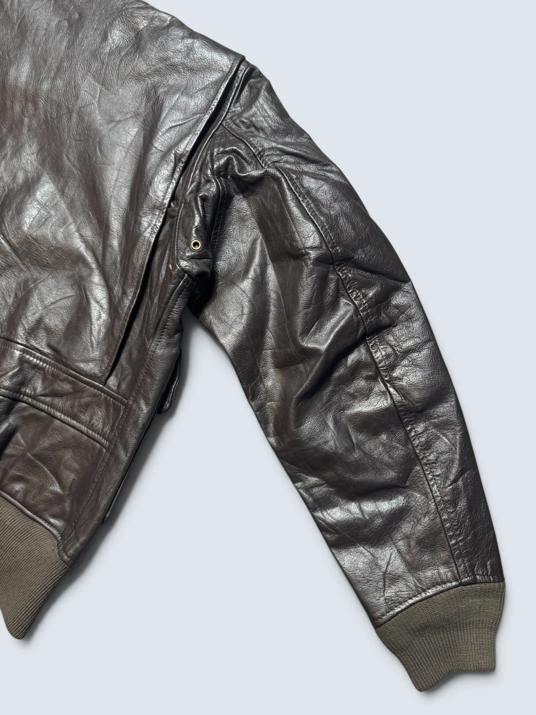 Jacket cuir cowhide flight G-1 Avirex LTD made in USA usn black 70’s - 42 (L)