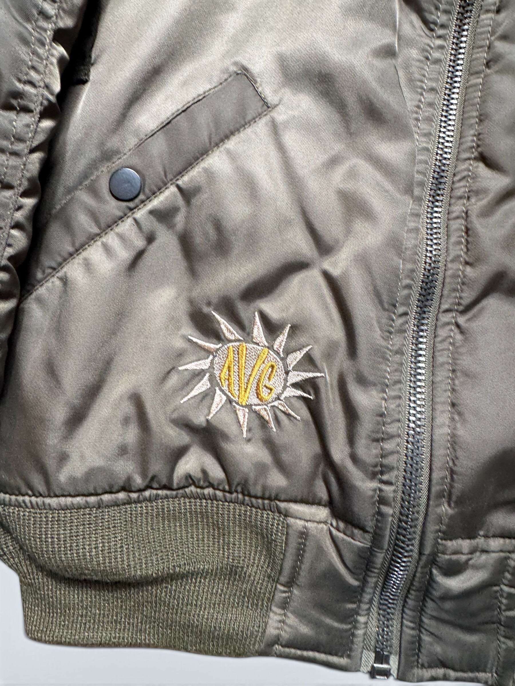 Jacket bomber flight Ma-1 Avirex Japan exclusive flying tigers kaki vintage 00’s - M/L