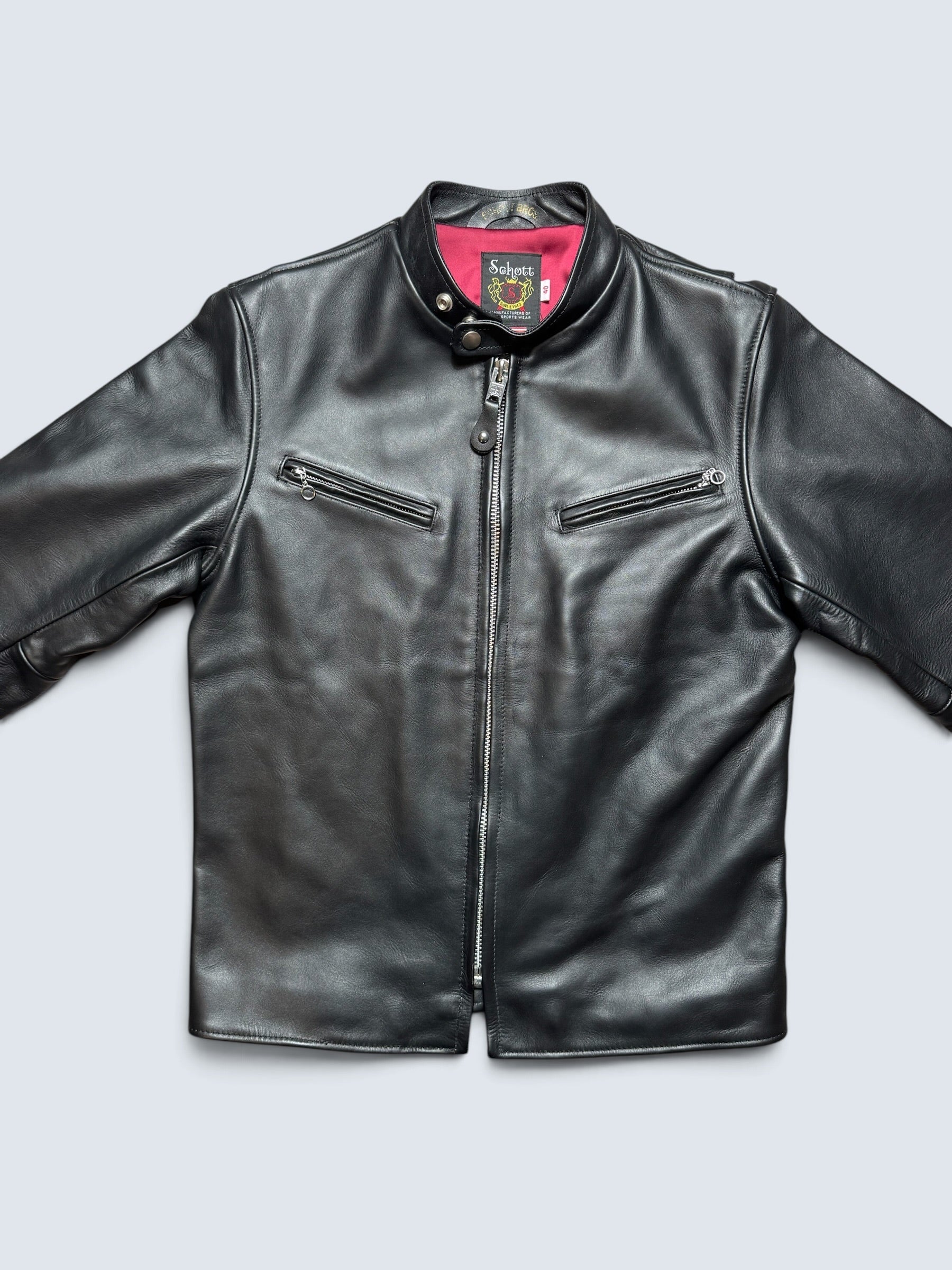Jacket cuir cowhide Cafe Racer motorcycle Schott Bros. made in USA 641xx Japan exclusive black 00's -  40 (M/L)