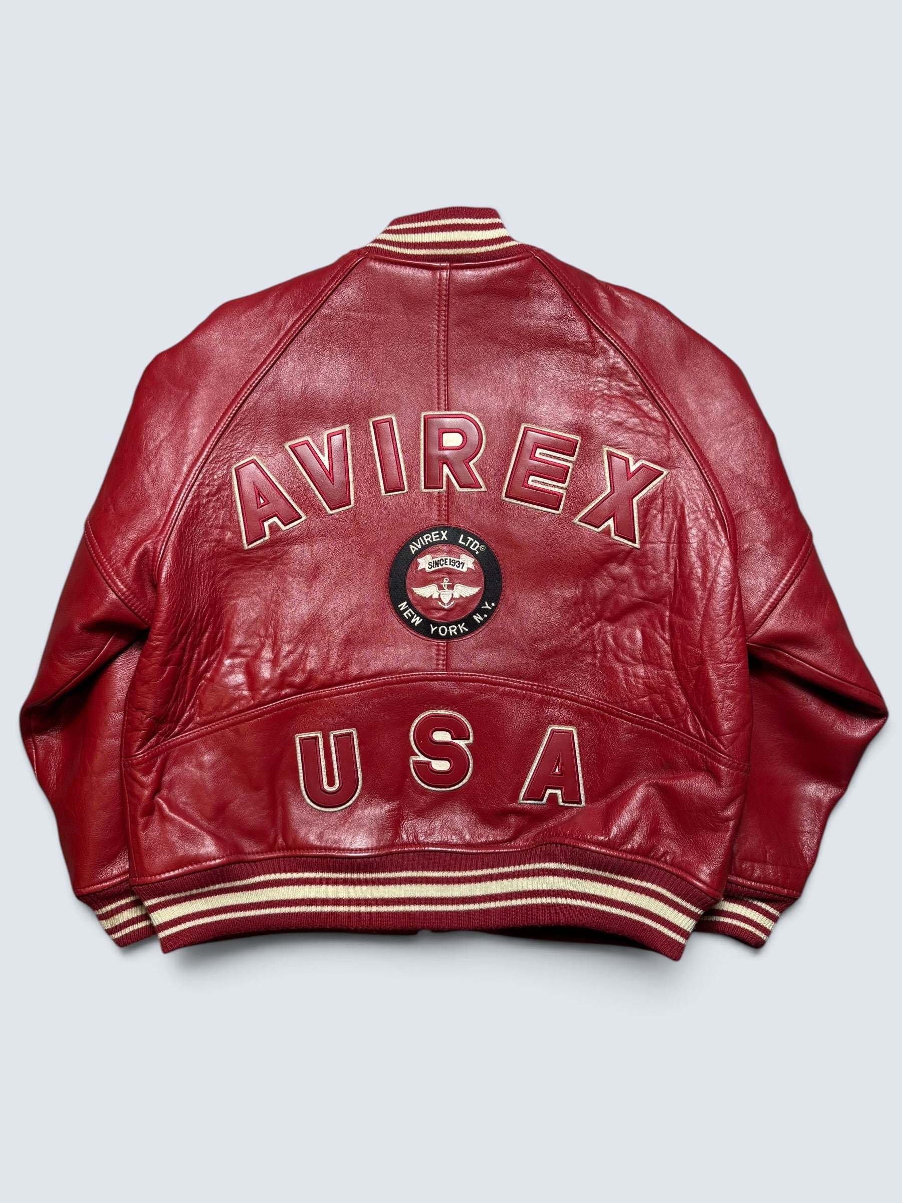 Jacket leather varsity sport Avirex ltd usa Japan exclusive red vintage 00’s - M