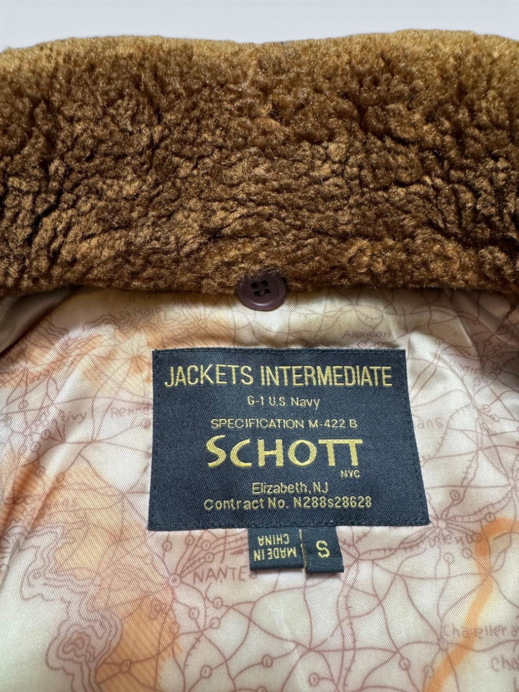 Jacket cuir lambskin flight G-1 Schott NYC Wings Of Gold Top Gun usn full patch black - L