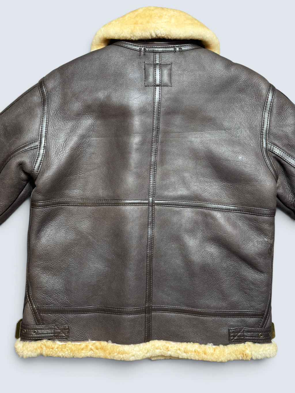 Jacket cuir flight shearling B-3 Avirex made in USA usaf black vintage 80’s - 38 (M)