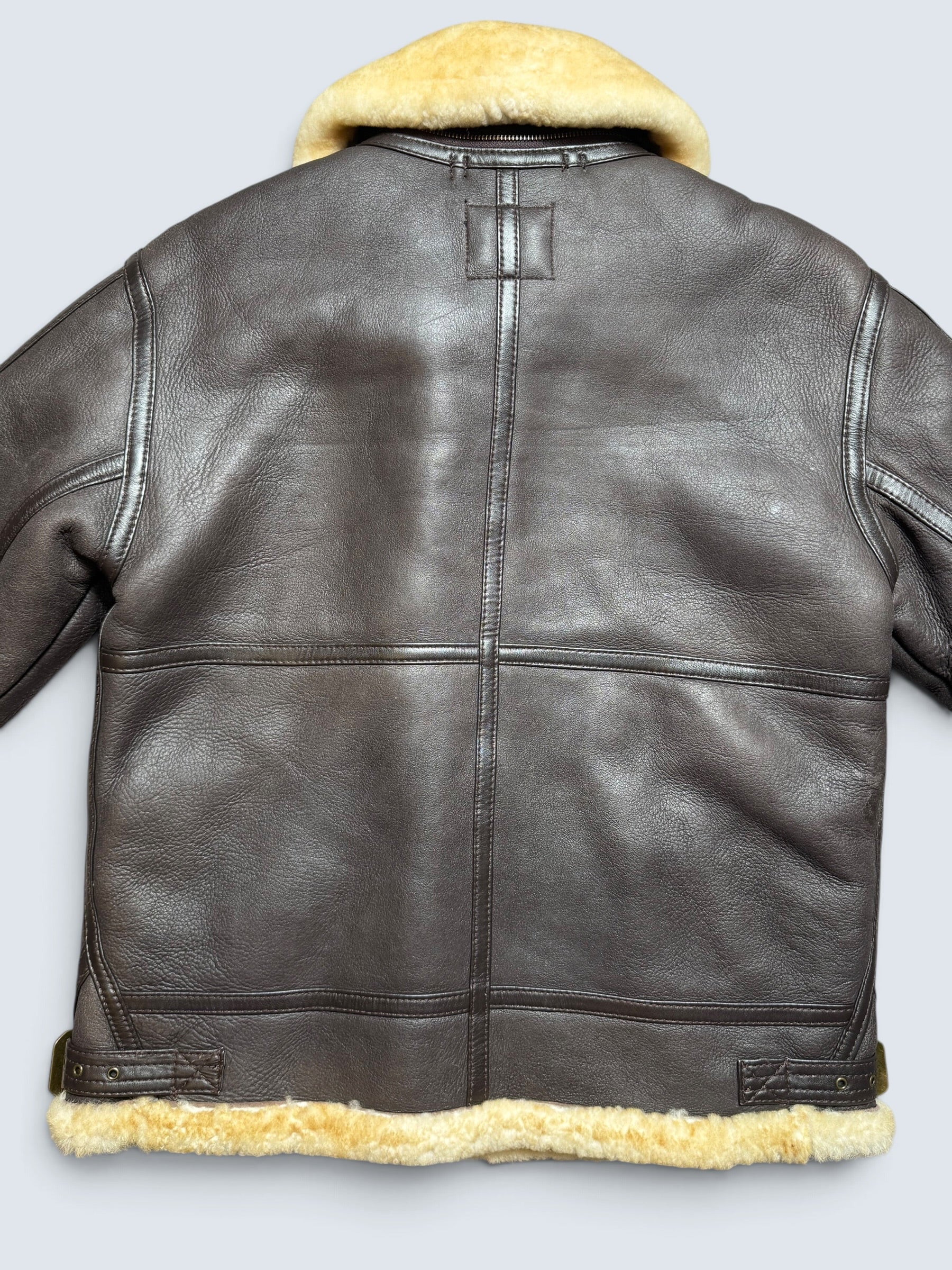 Jacket cuir flight shearling B-3 Avirex made in USA usaf black vintage 80’s - 38 (M)