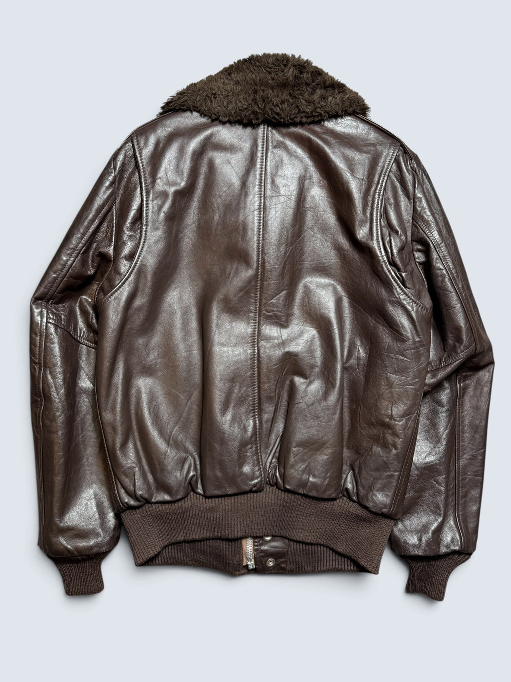 Jacket cuir cowhide flight bomber Wear-Guard made in USA brown 70’s - 42 (L)
