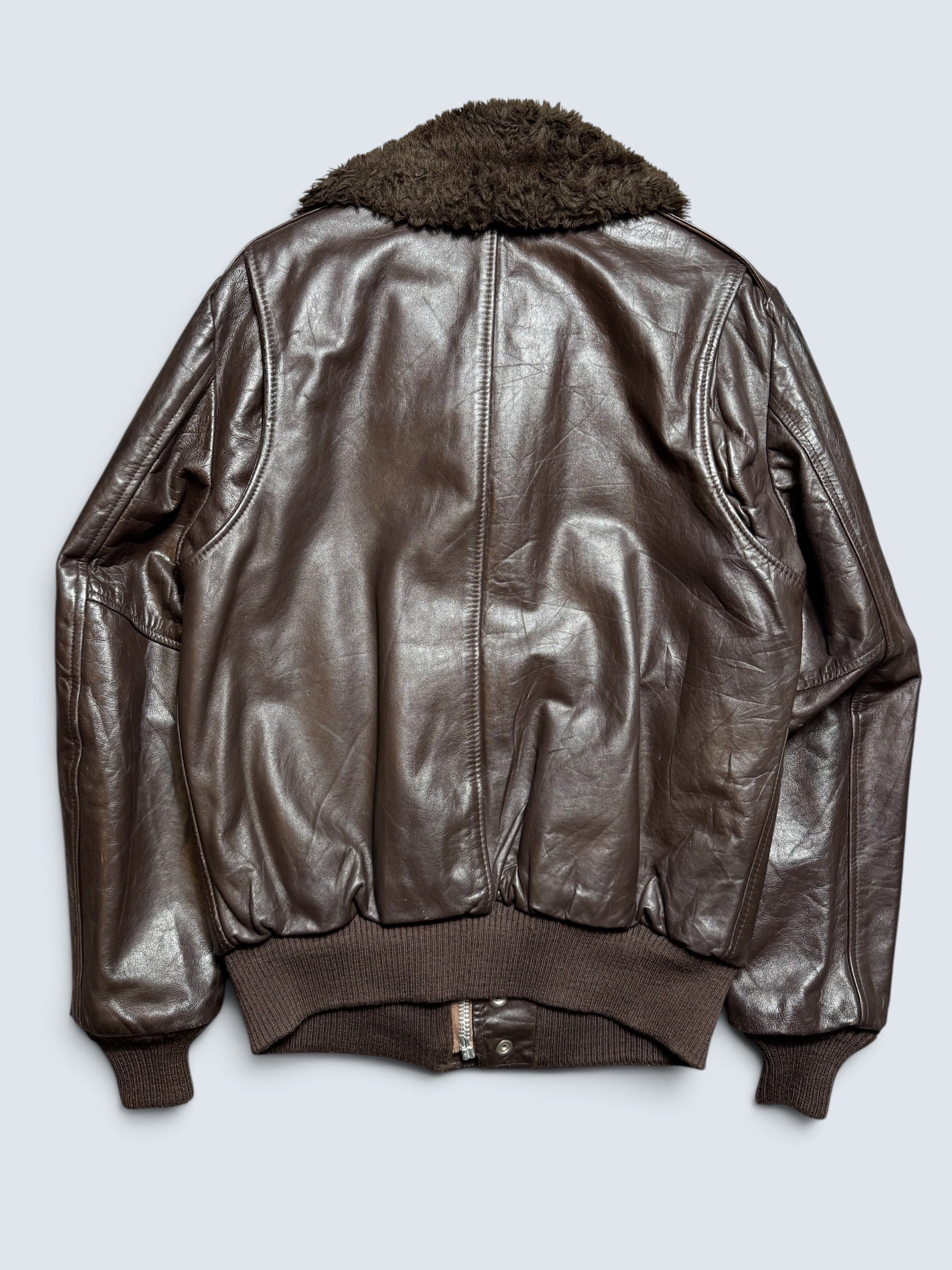 Jacket cuir cowhide flight bomber Wear-Guard made in USA brown 70’s - 42 (L)