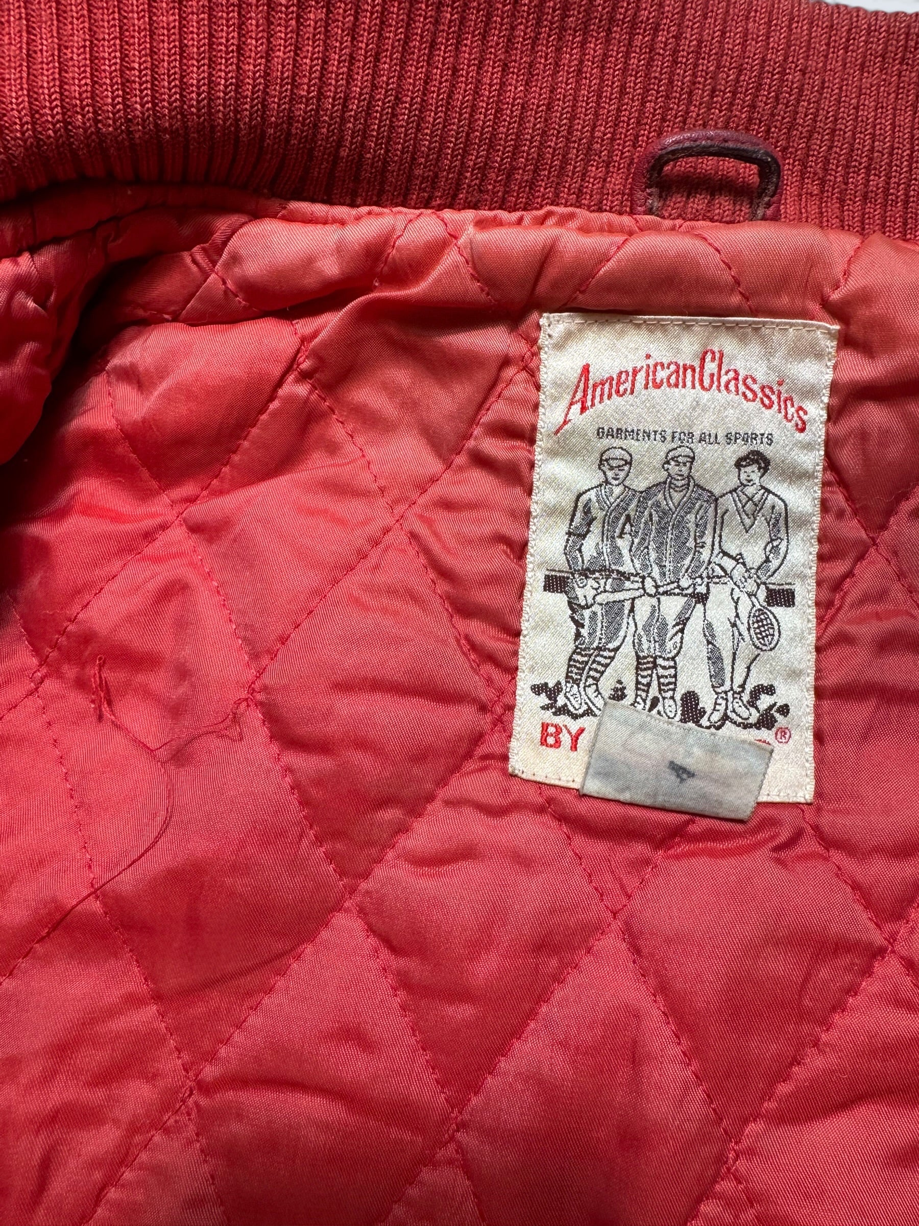 Jacket cuir varsity baseball Avirex ltd made in USA track field red vintage 80/90’s - M