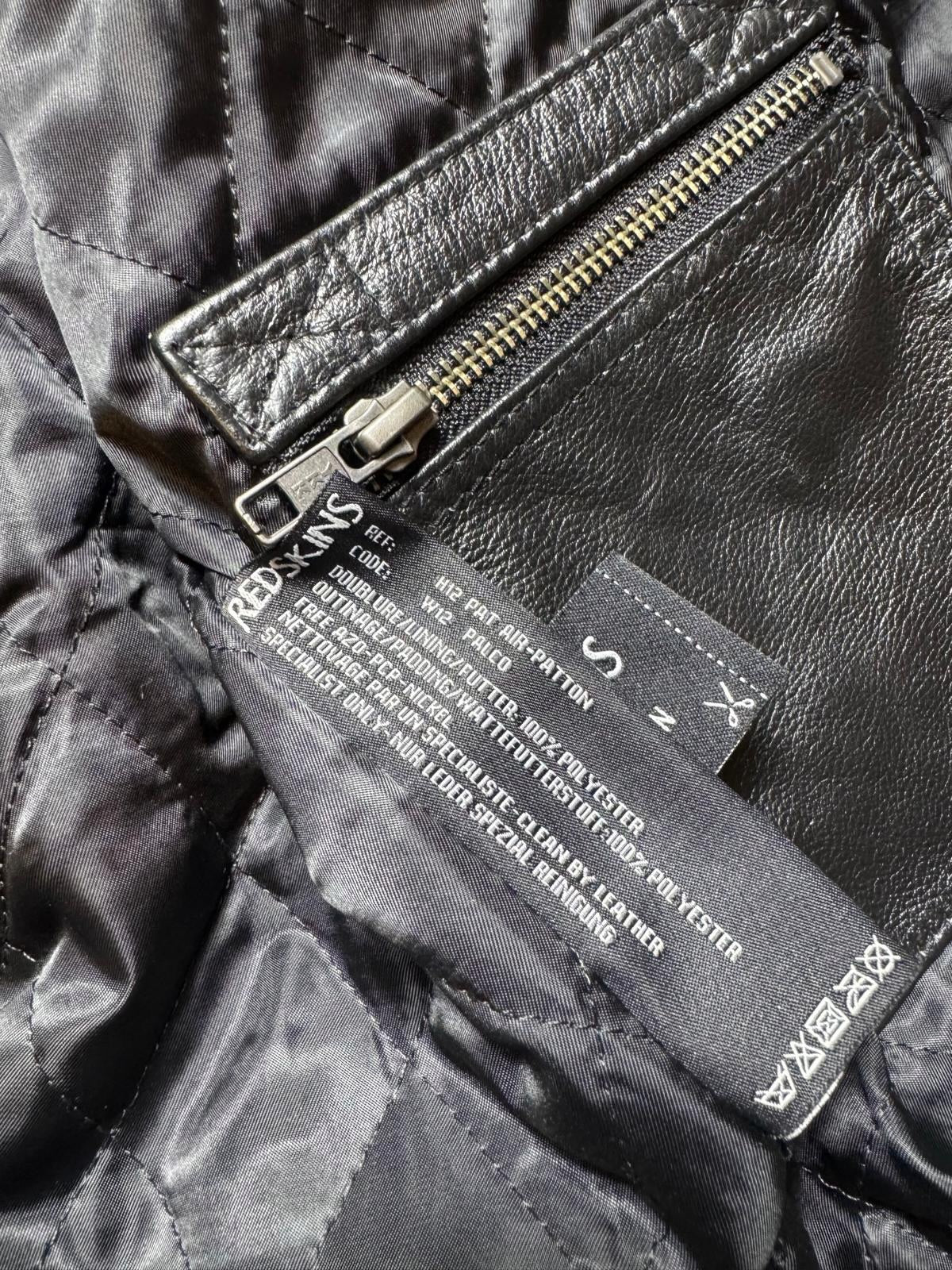Jacket cuir bomber flight pilot Redskins A-2 full patch black vintage 00’s - M