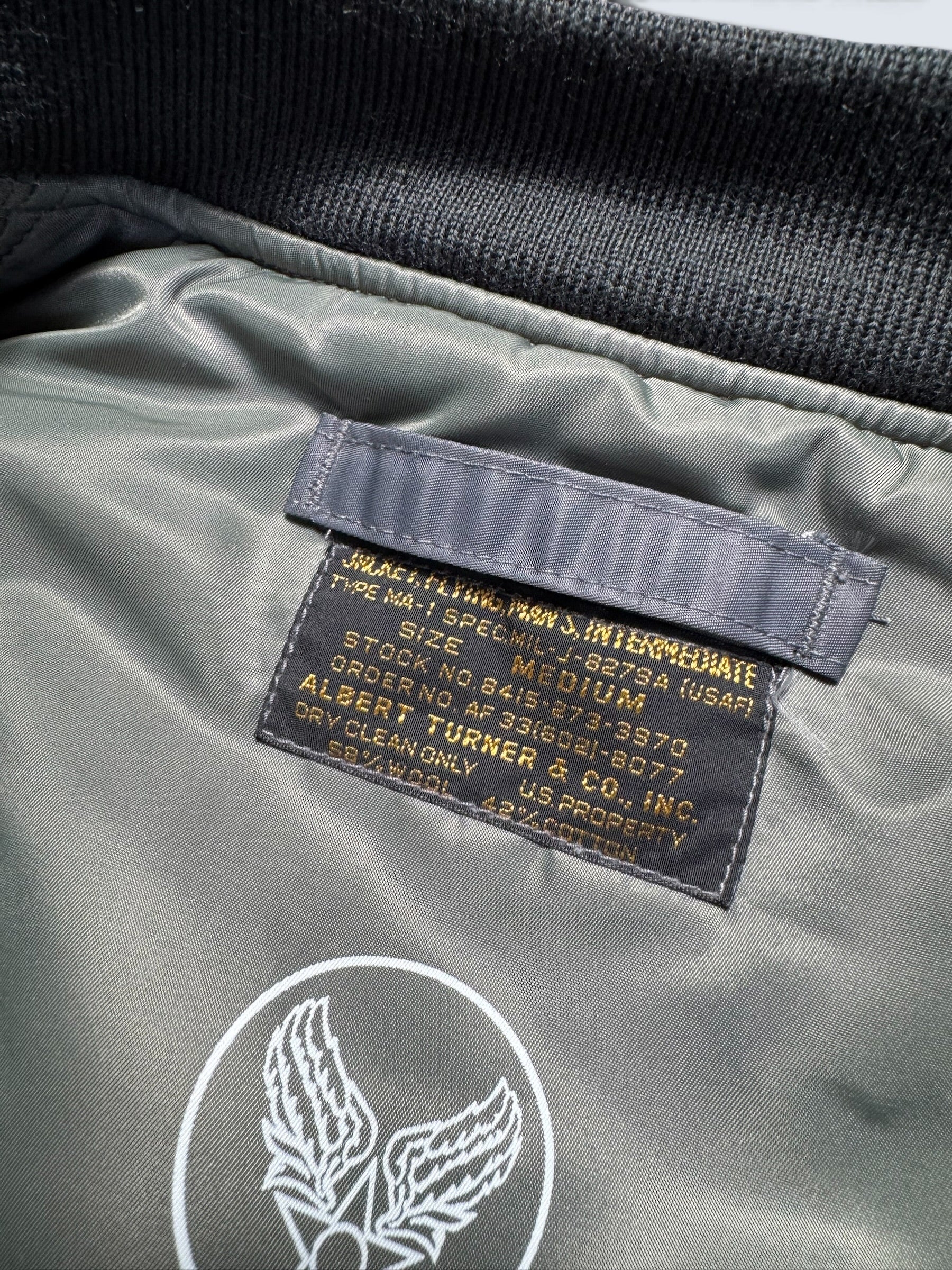 Jacket nylon bomber flight Ma-1 Toys McCoy Tmj2432 usaf full patch 1957 grey - M