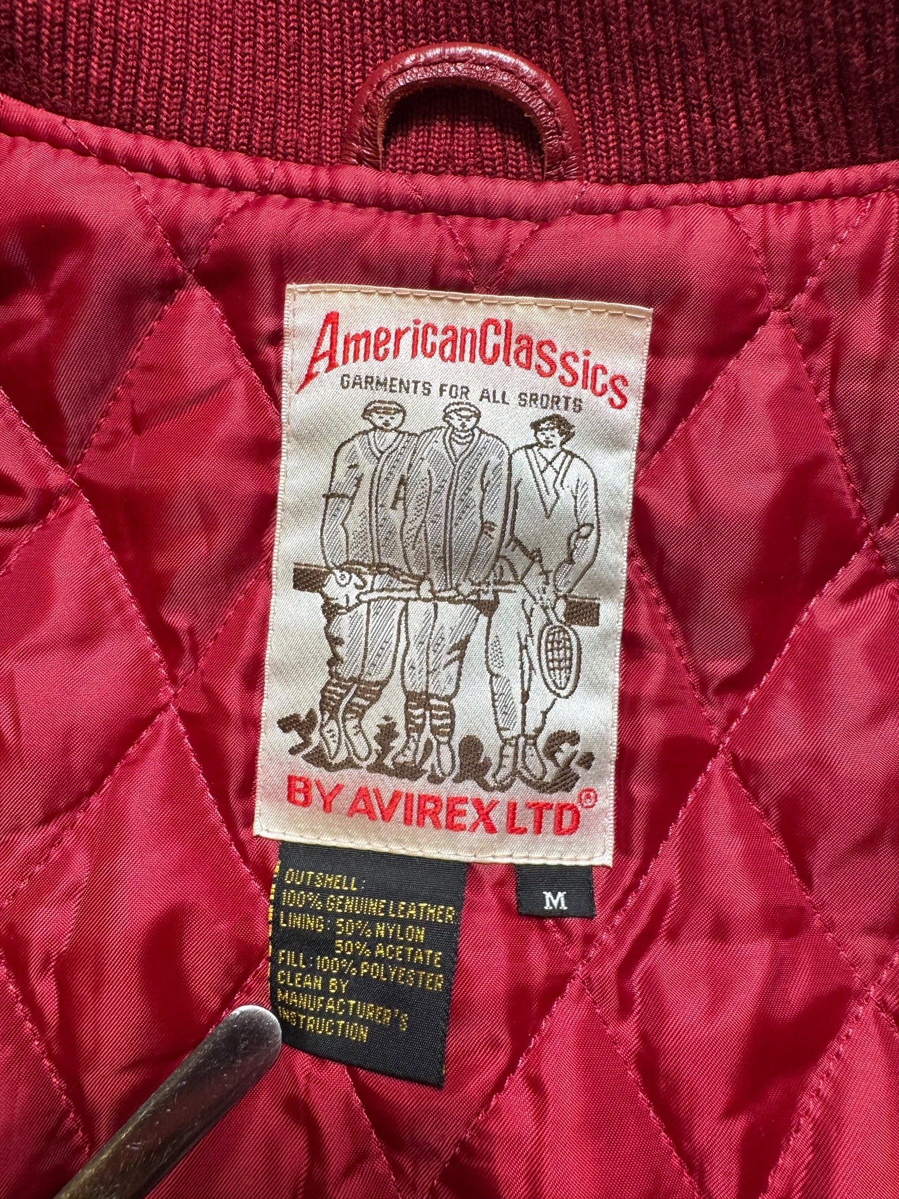 Jacket leather varsity sport Avirex ltd usa Japan exclusive red vintage 00’s - M