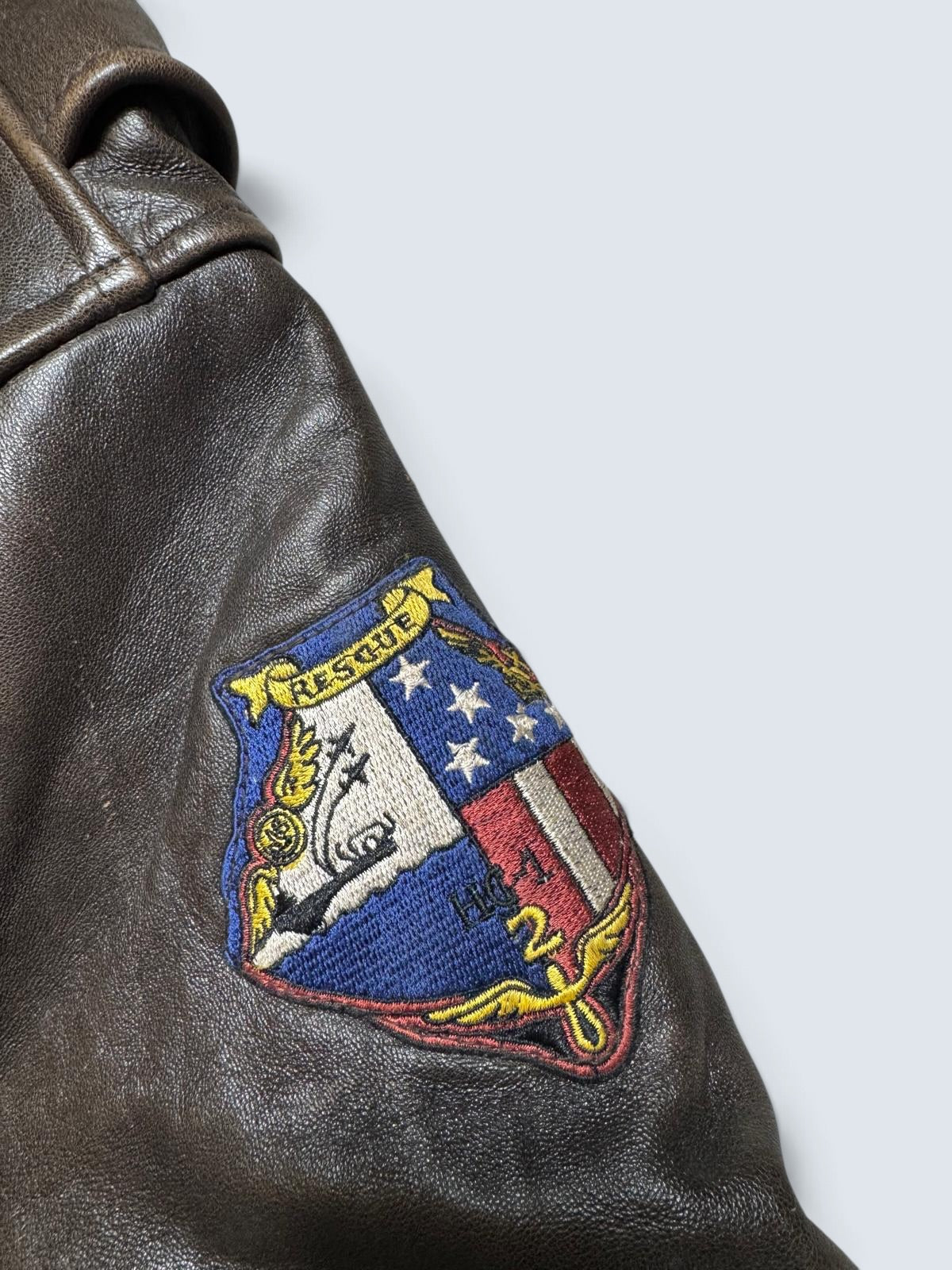 Jacket cuir lambskin flight G-1 Schott NYC Wings Of Gold Top Gun usn full patch black - L