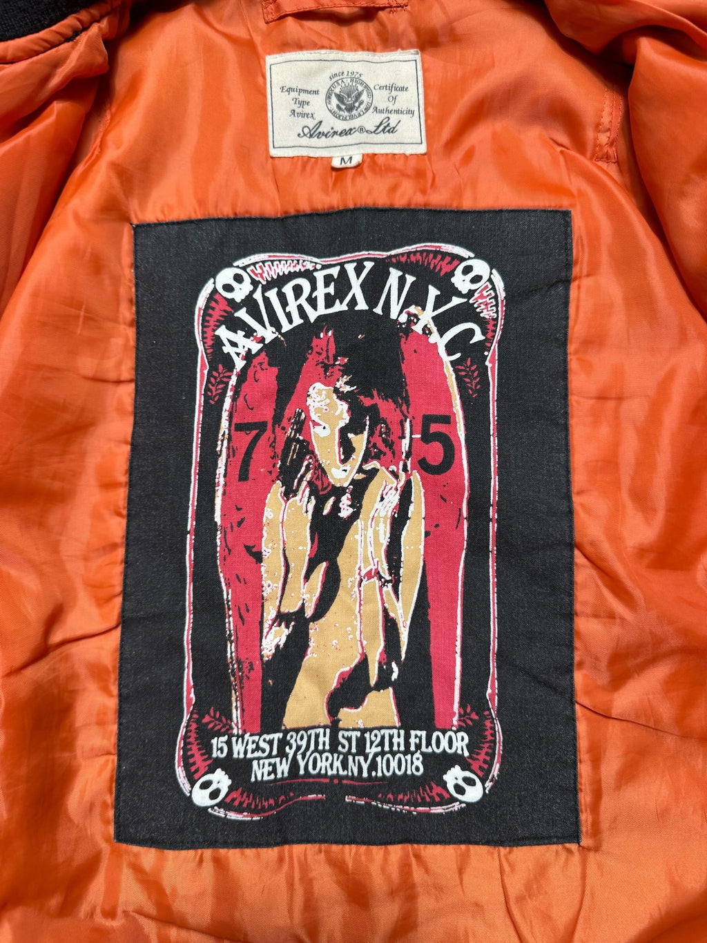 Jacket bomber flight Ma-1 Avirex LTD 75 FSG made in Korea black vintage 90's - M